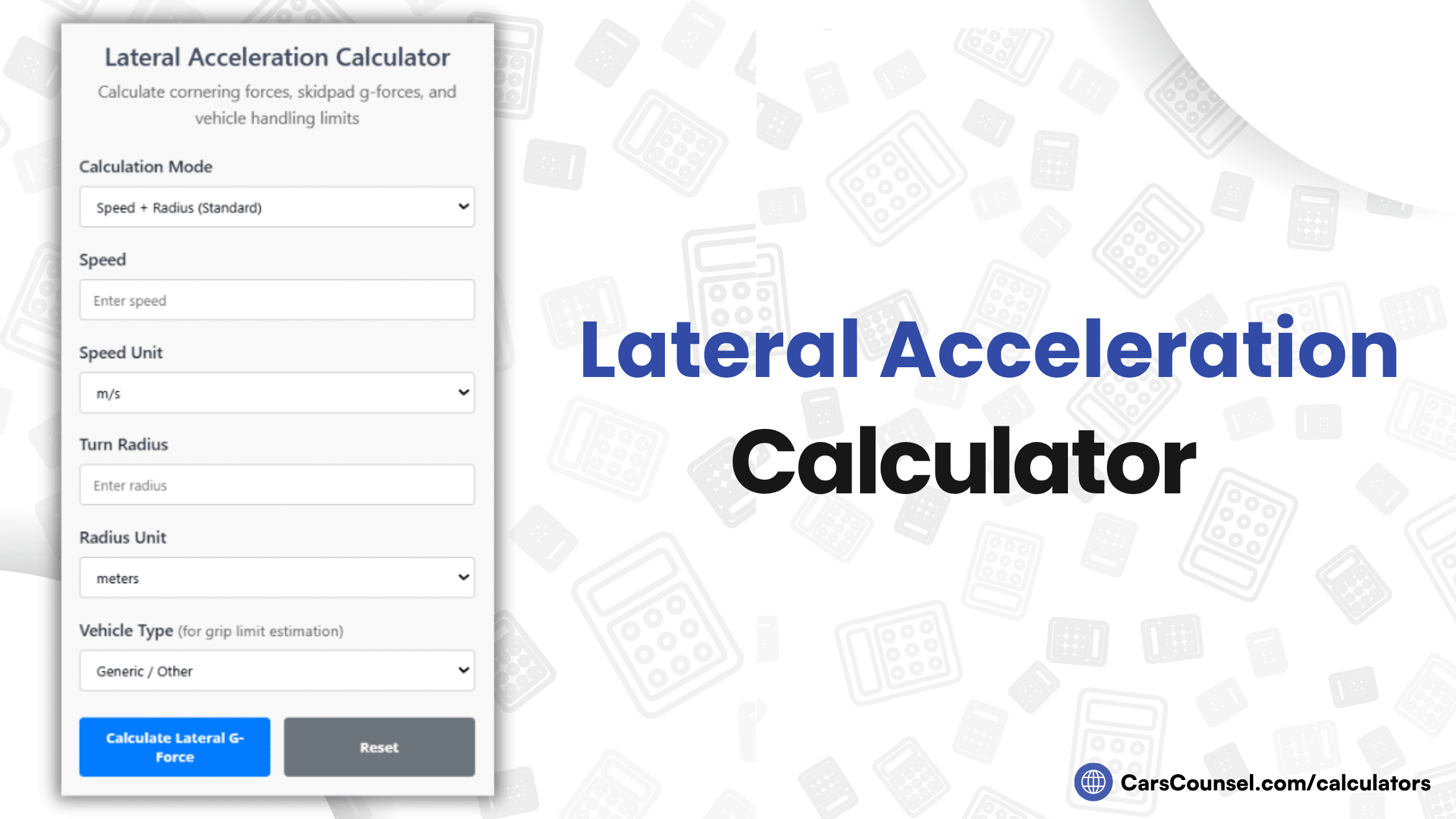 Lateral Acceleration Calculator
