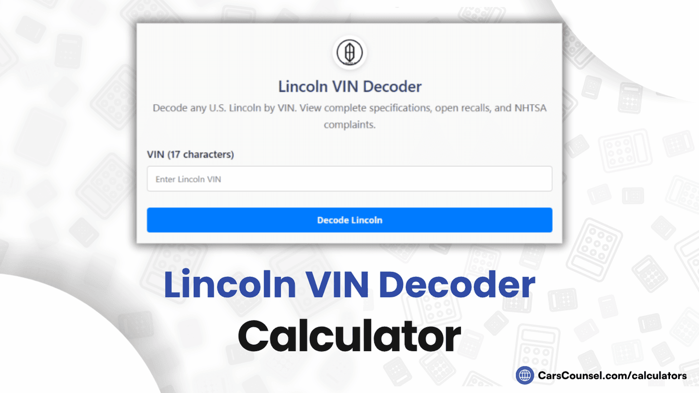 Lincoln VIN Decoder Calculator