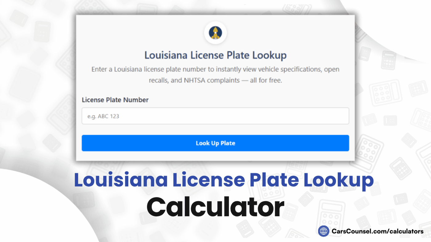 Louisiana License Plate Lookup