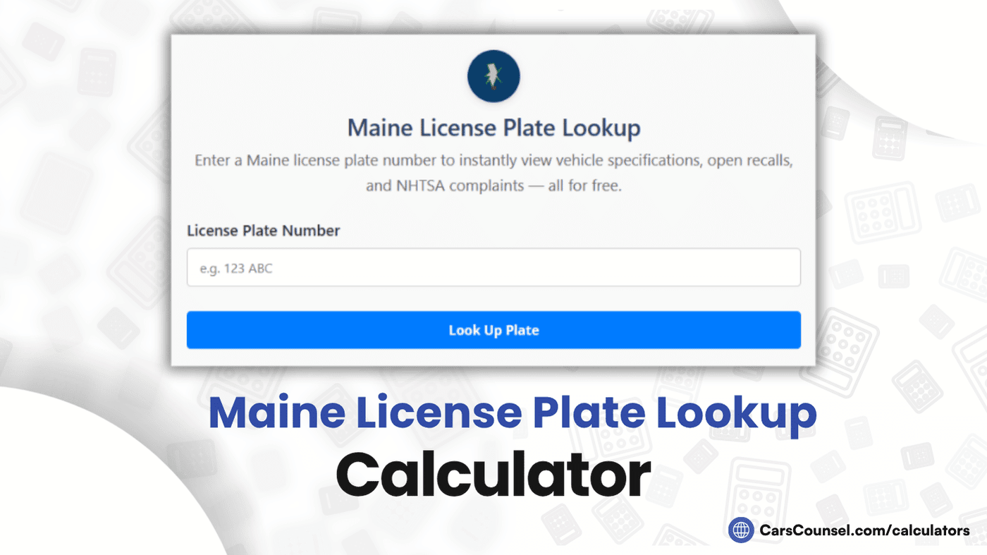 Maine License Plate Lookup