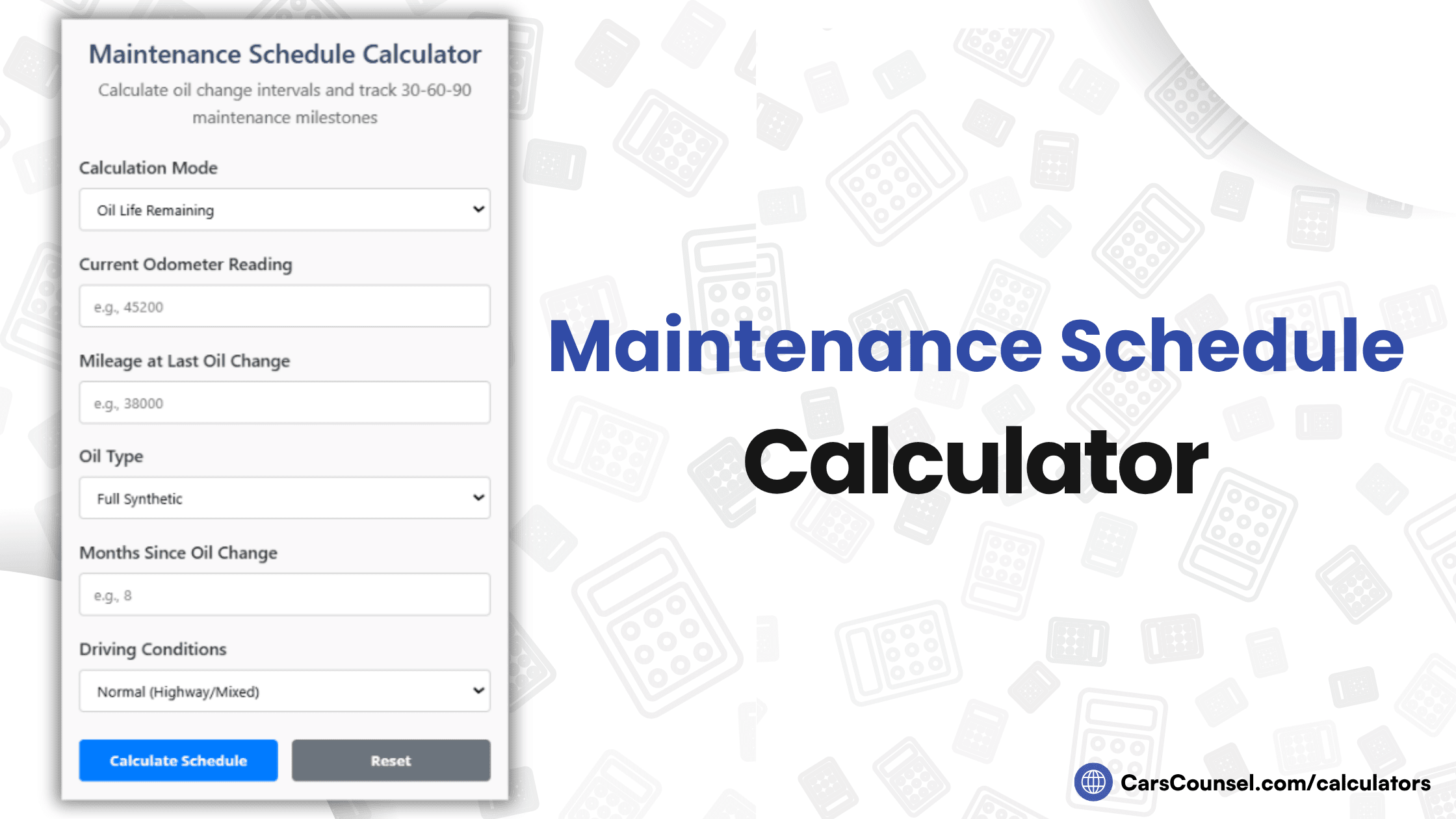 Maintenance Schedule Calculator