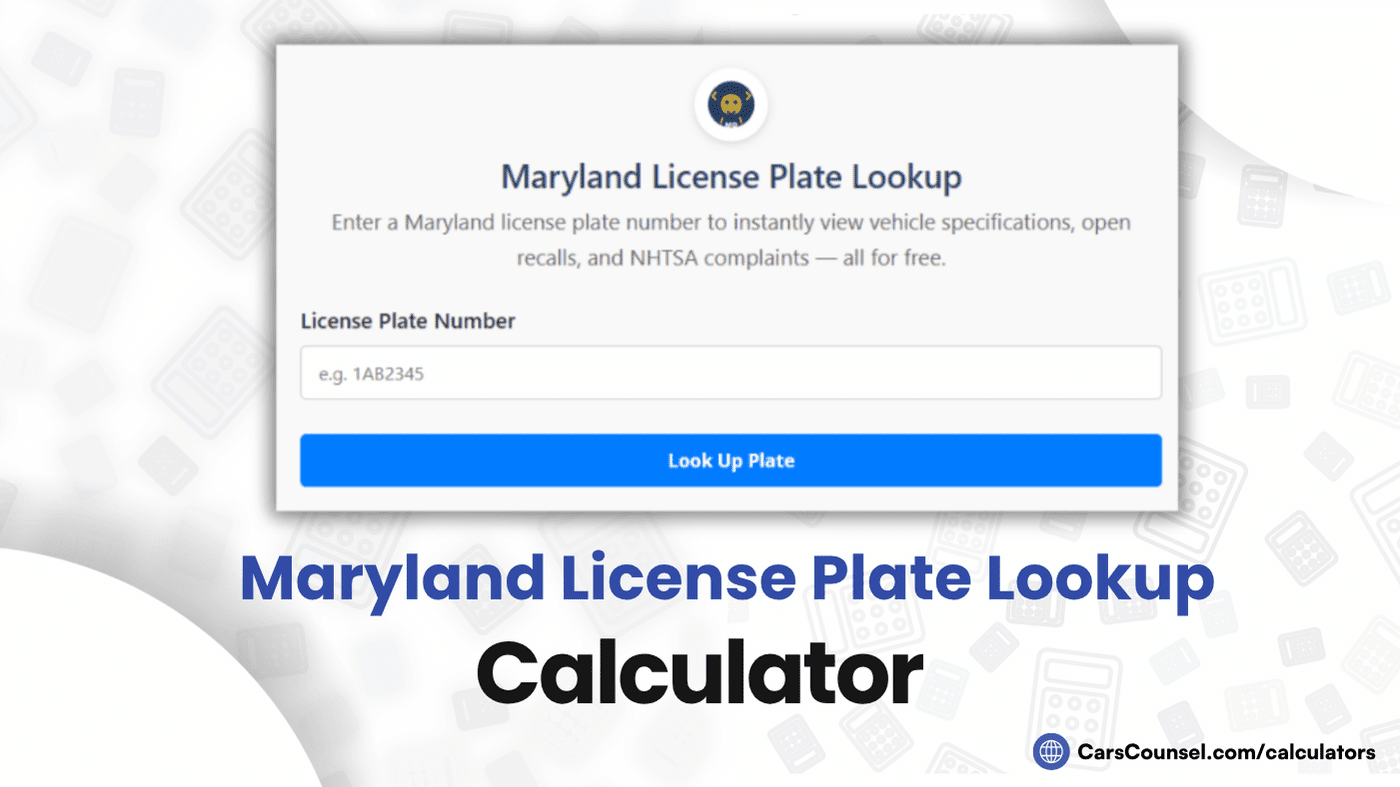 Maryland License Plate Lookup