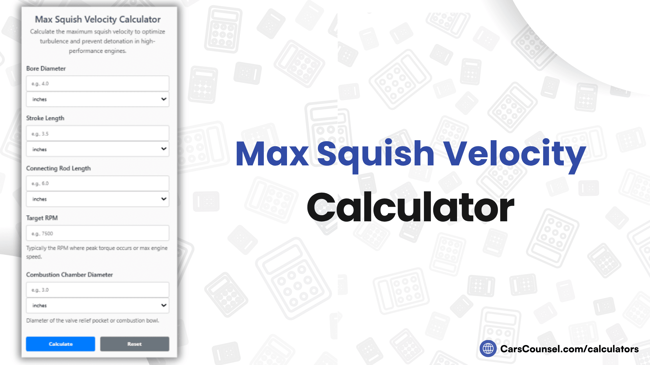 Max Squish Velocity Calculator