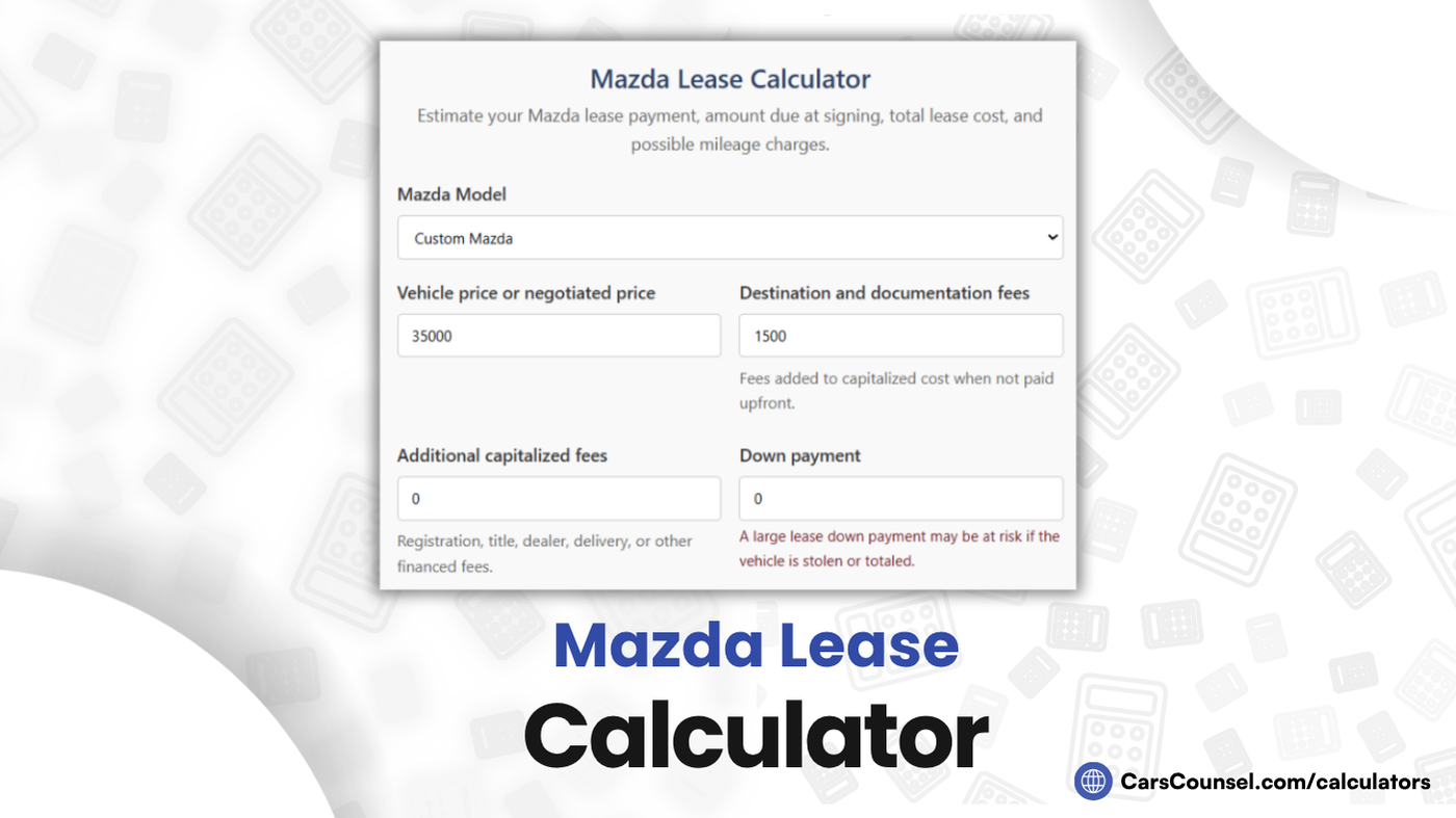 Mazda Lease Calculator