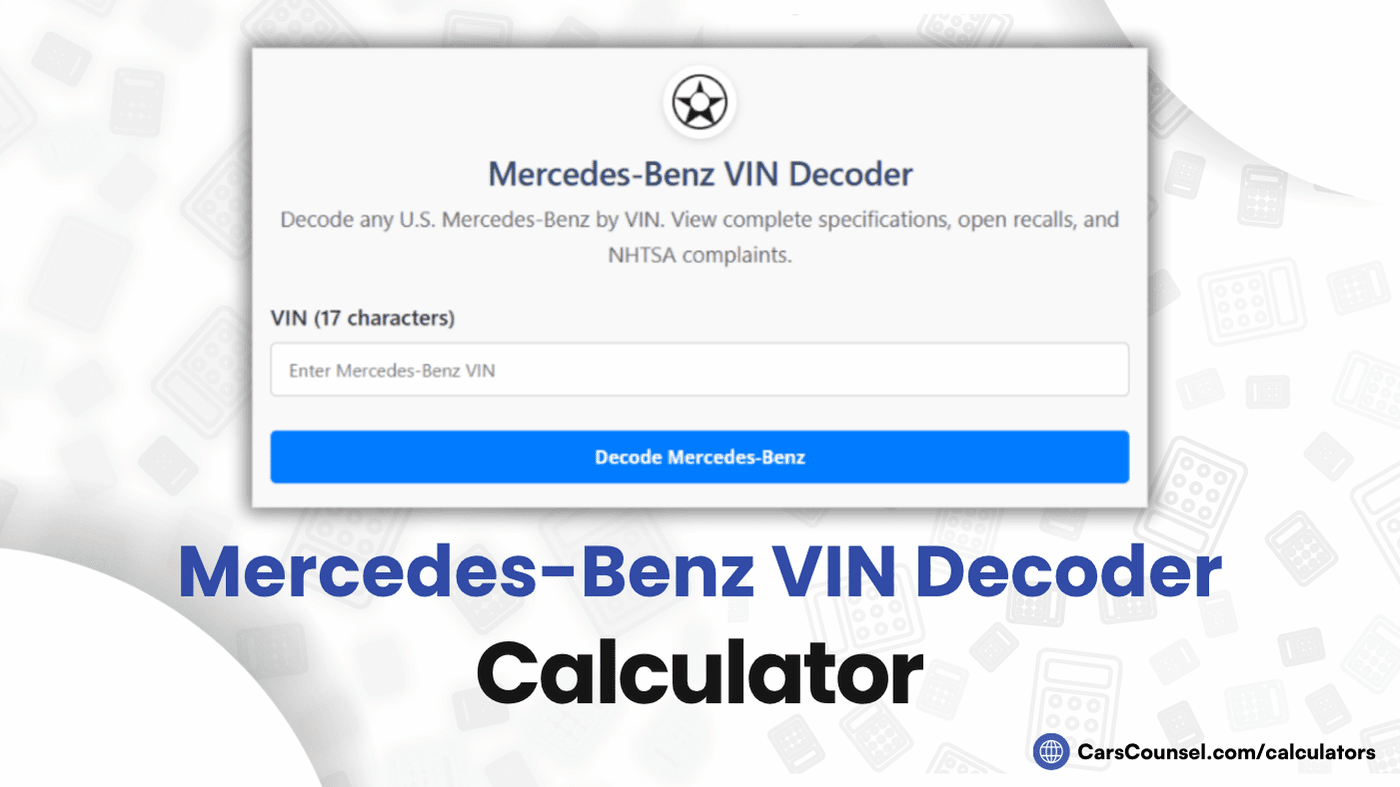 Mercedes Benz VIN Decoder Calculator