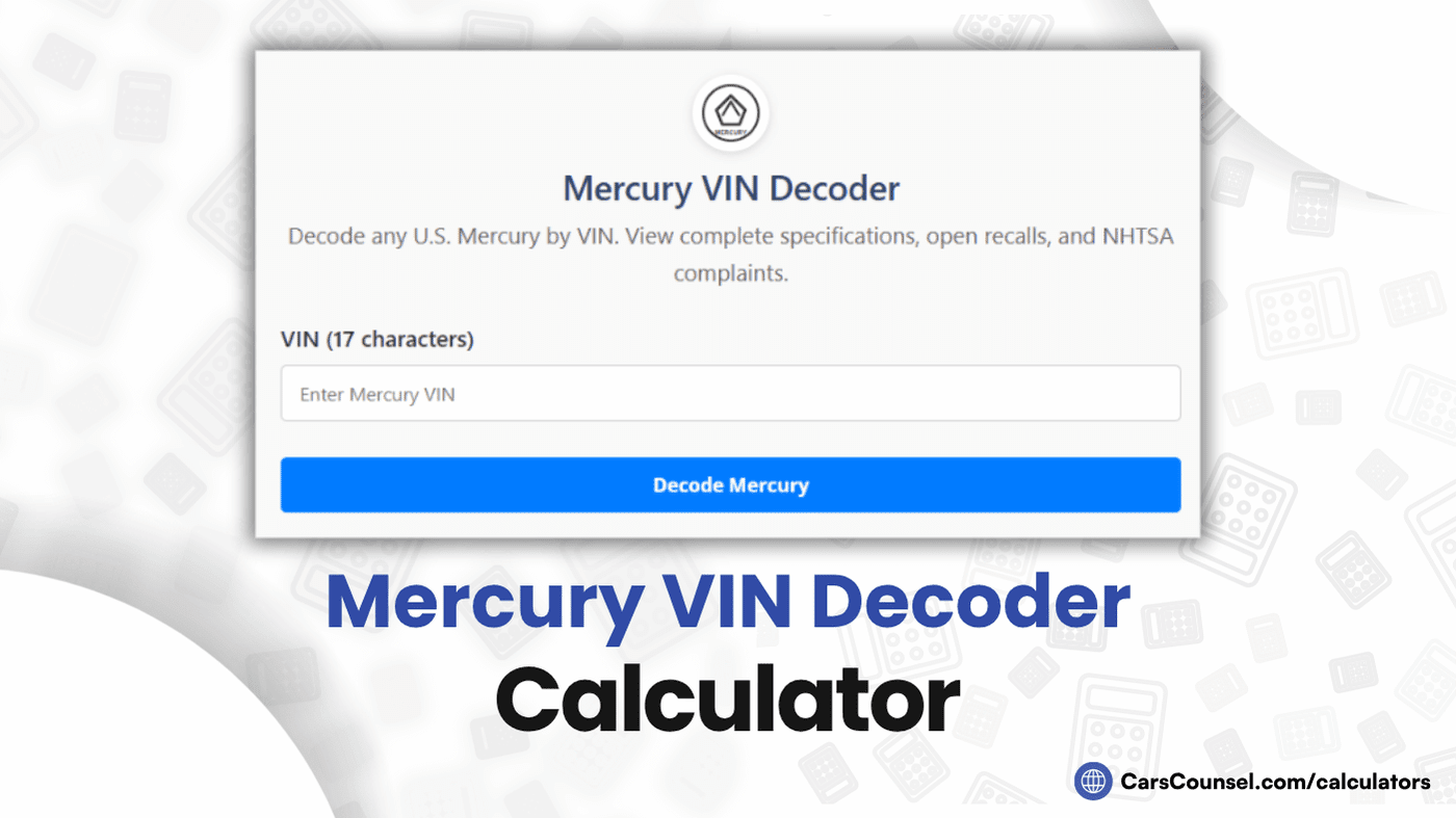 Mercury VIN Decoder