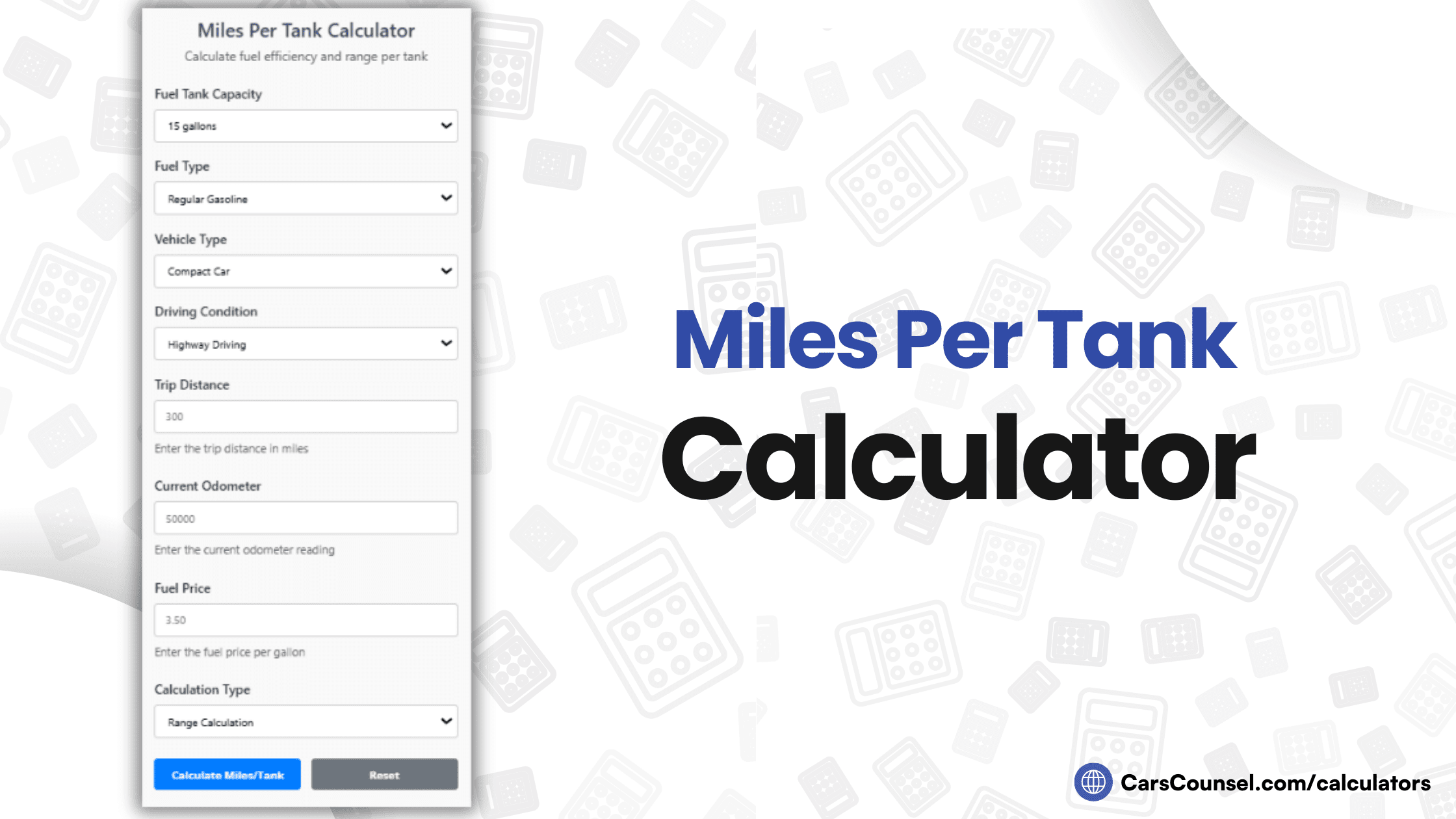 Miles Per Tank Calculator