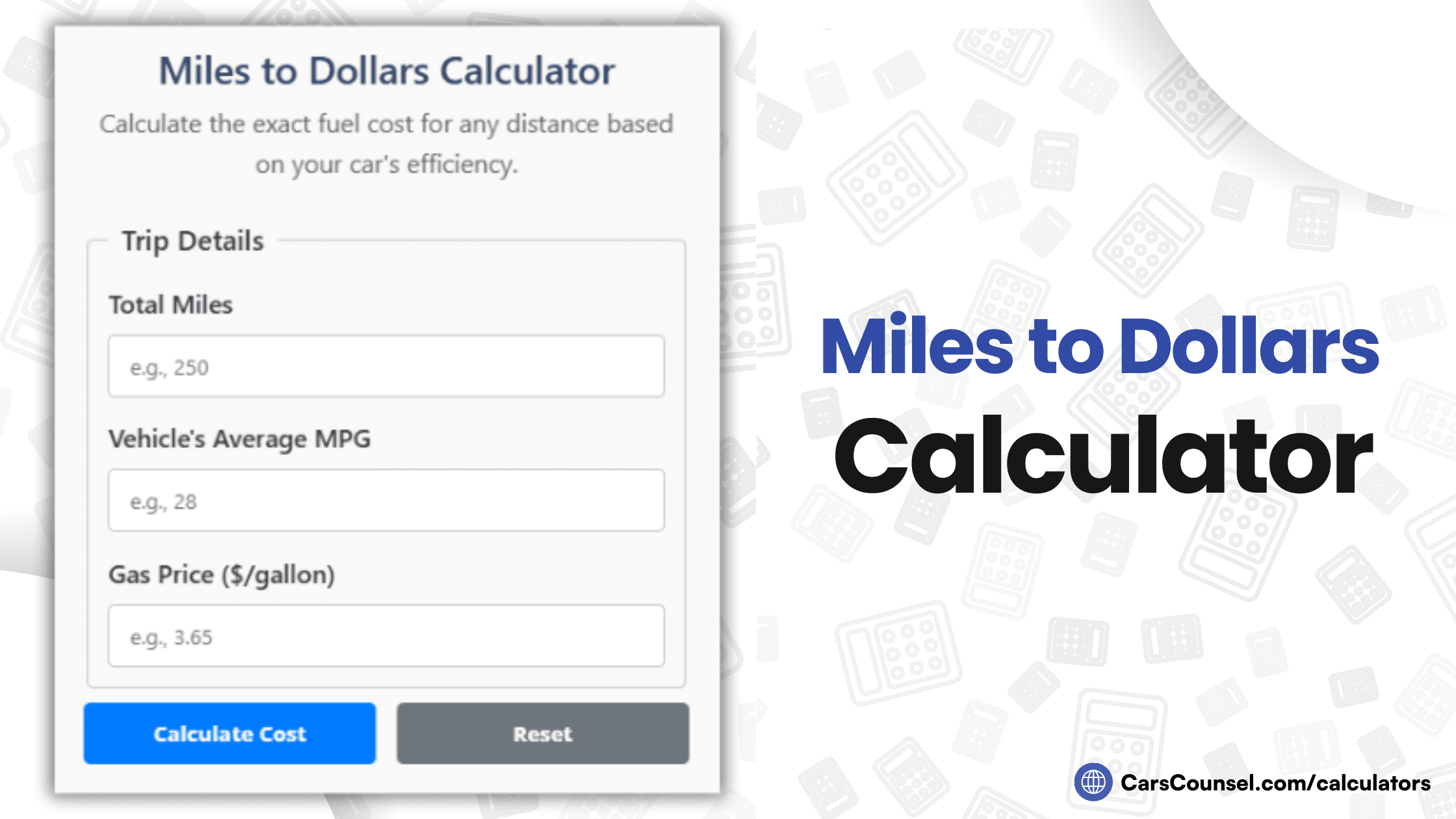 Miles To Dollars Calculator