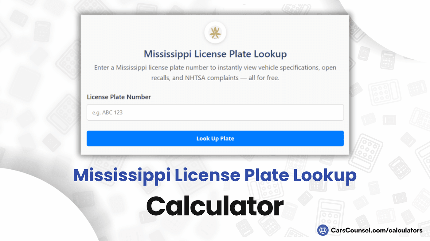 Mississippi License Plate Lookup