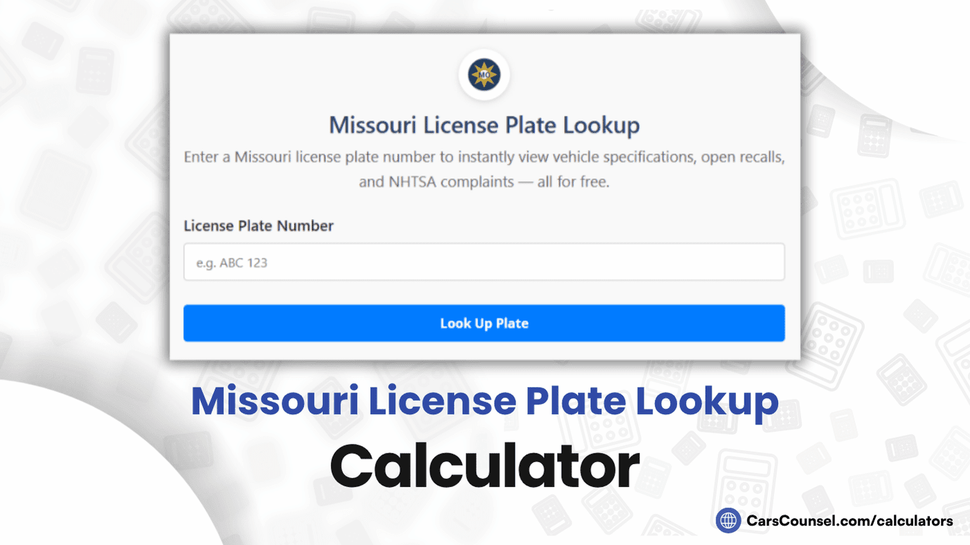 Missouri License Plate Lookup
