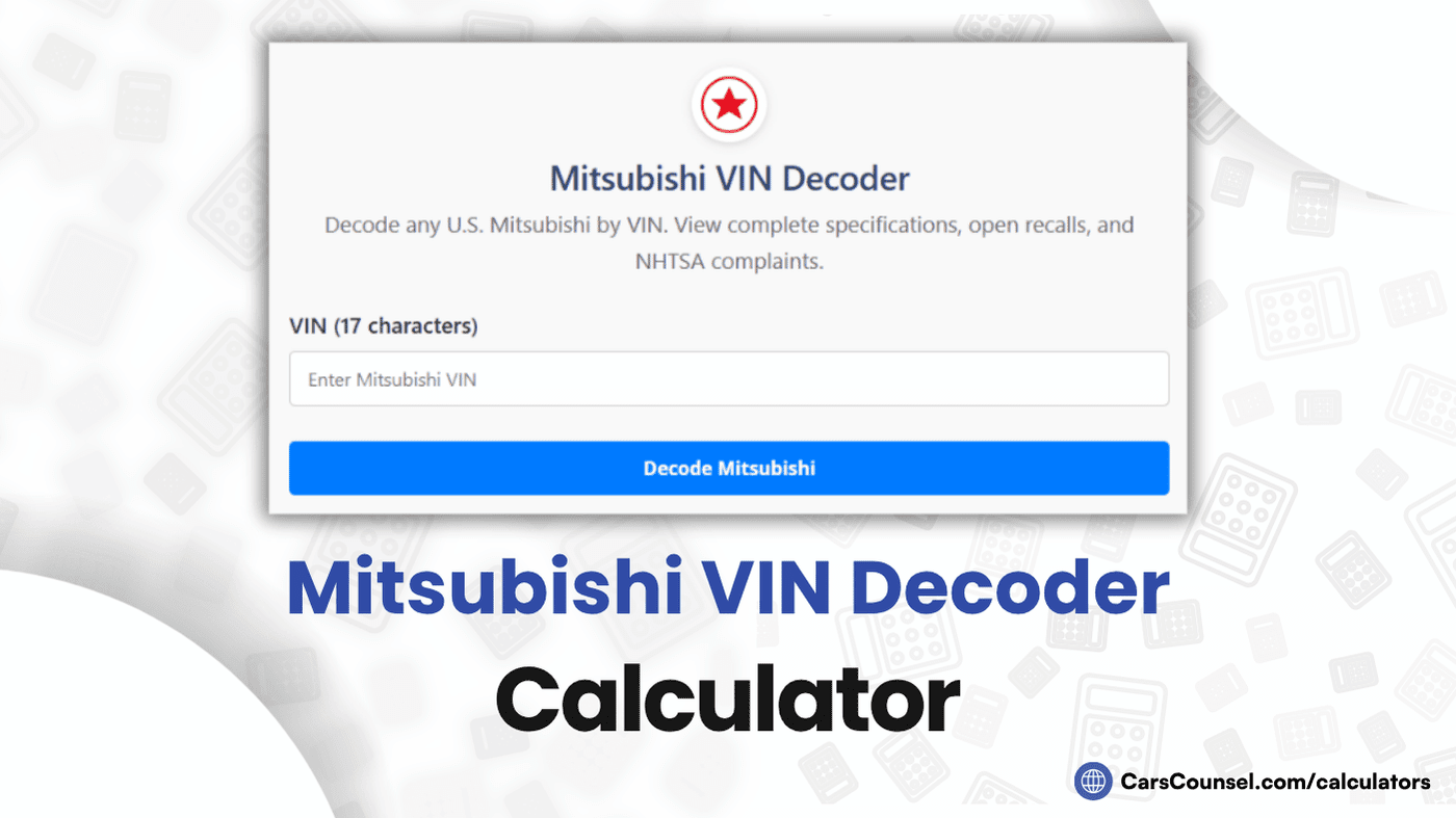 Mitsubishi VIN Decoder Calculator