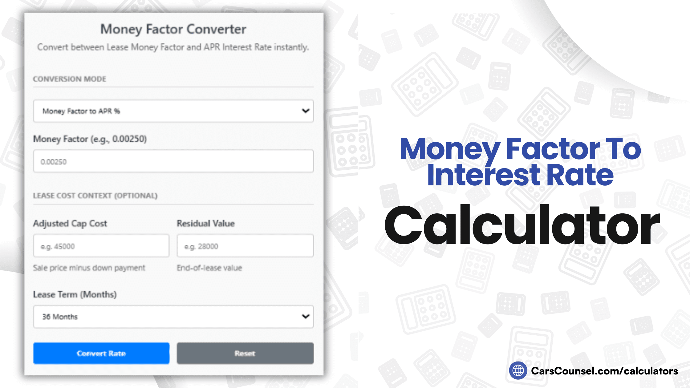 Money Factor To Interest Rate Calculator