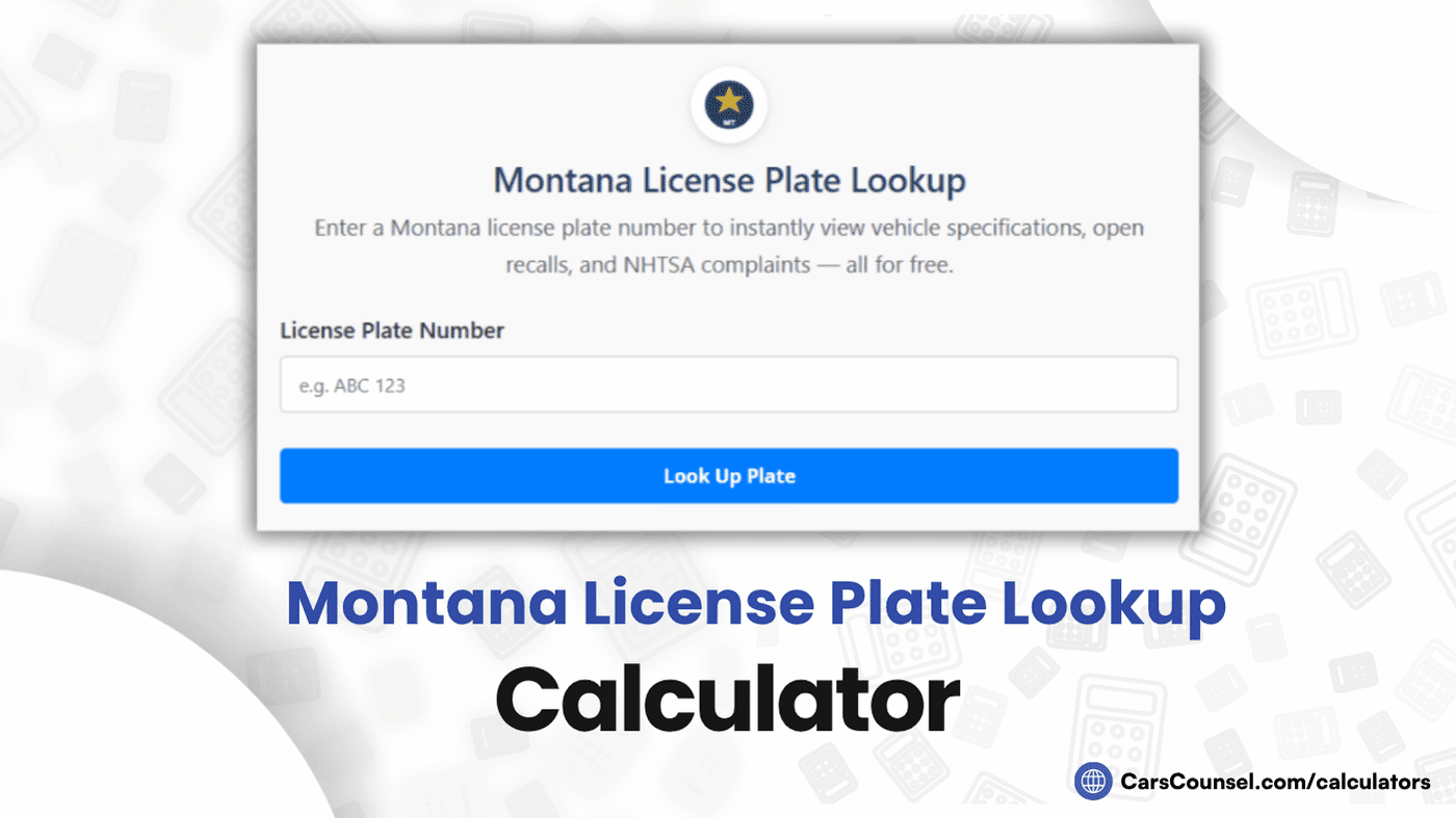 Montana License Plate Lookup