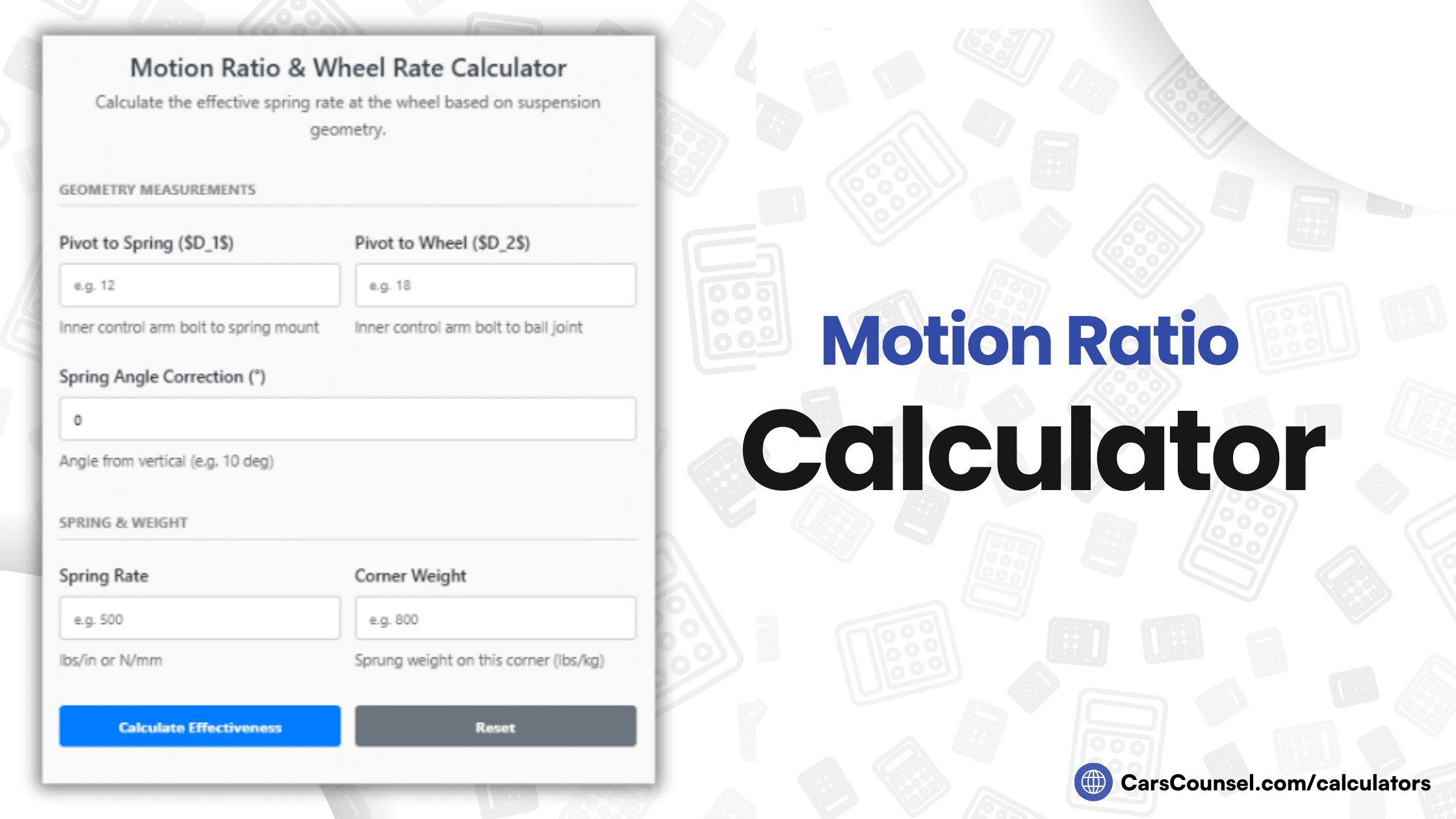Motion Ratio Calculator