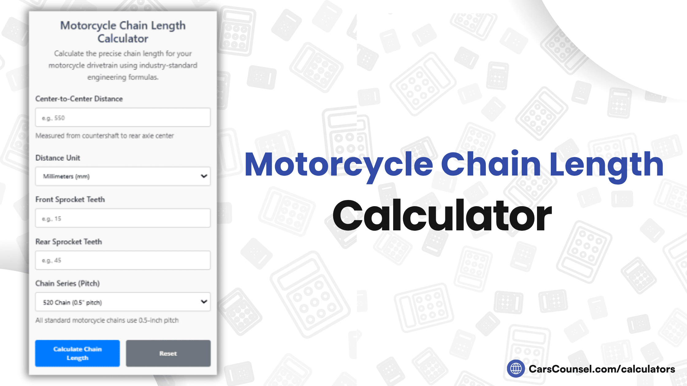 Motorcycle Chain Length Calculator