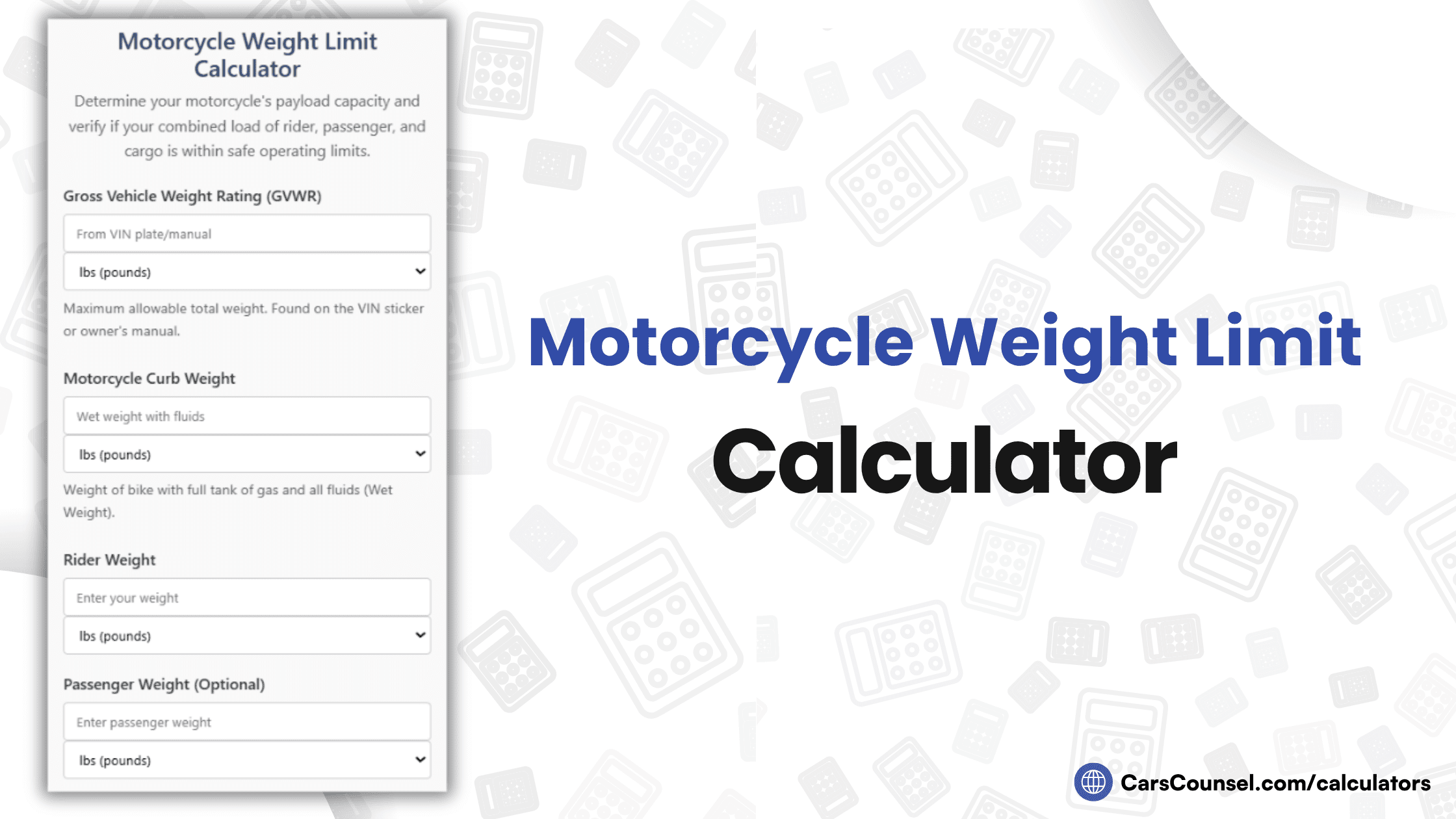 Motorcycle Weight Limit Calculator