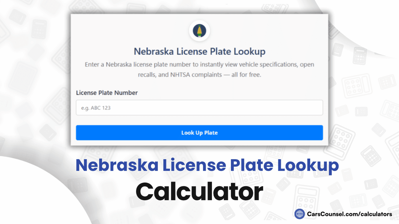 Nebraska License Plate Lookup