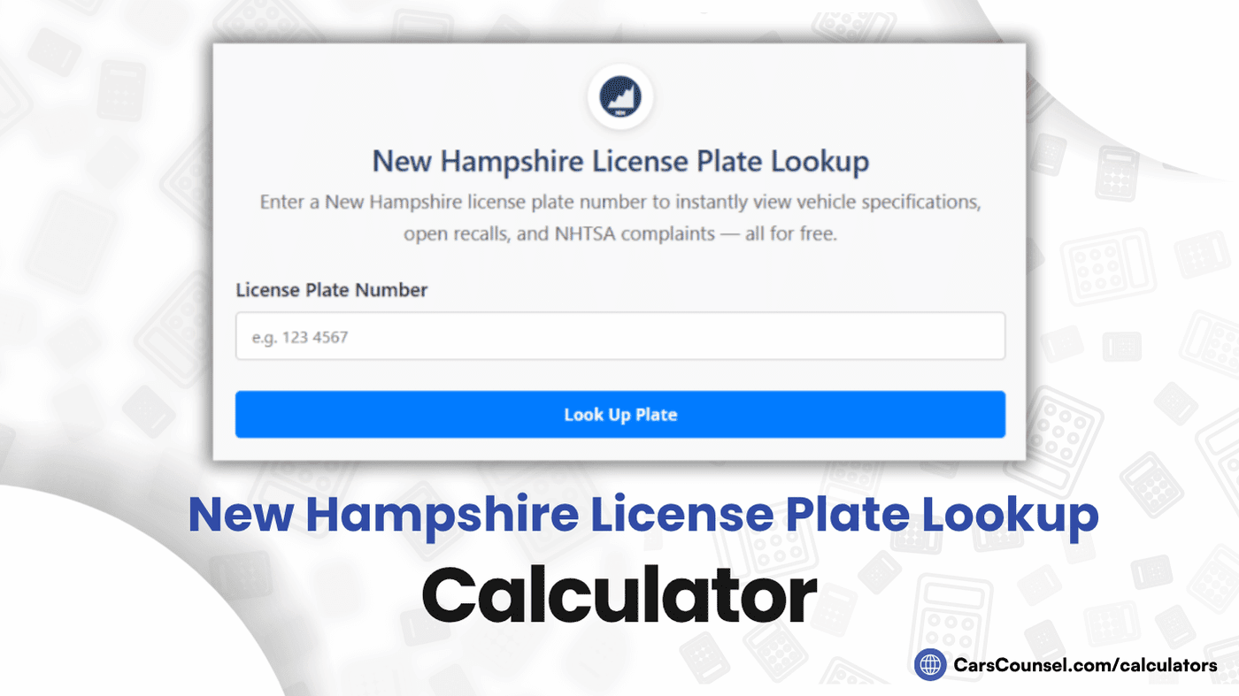 New Hampshire License Plate Lookup