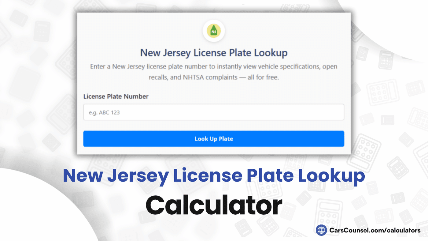 New Jersey License Plate Lookup