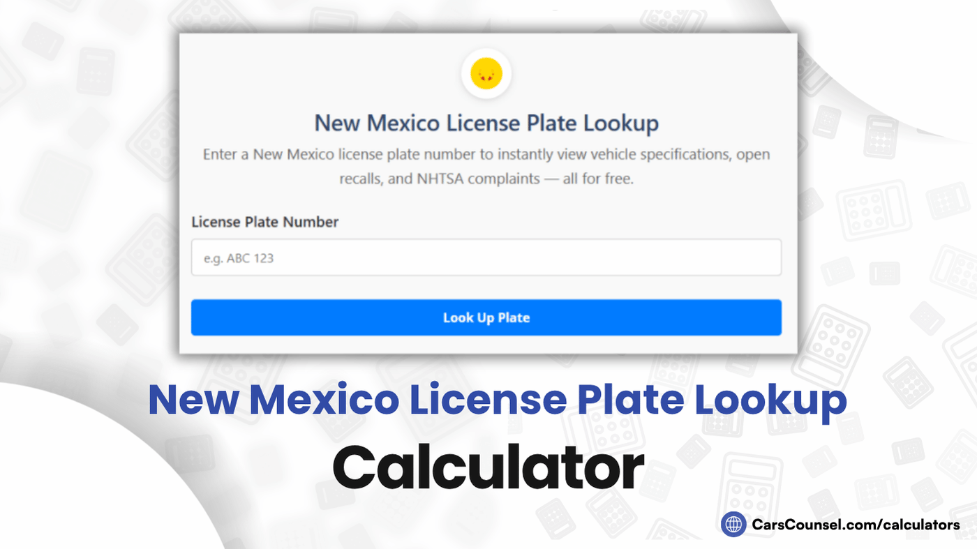 New Mexico License Plate Lookup