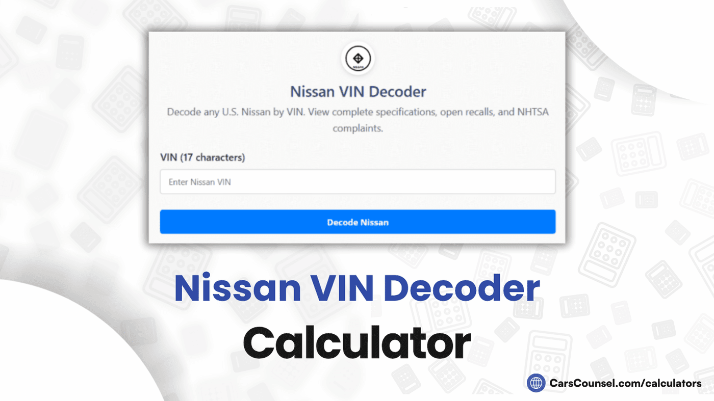 Nissan VIN Decoder Calculator