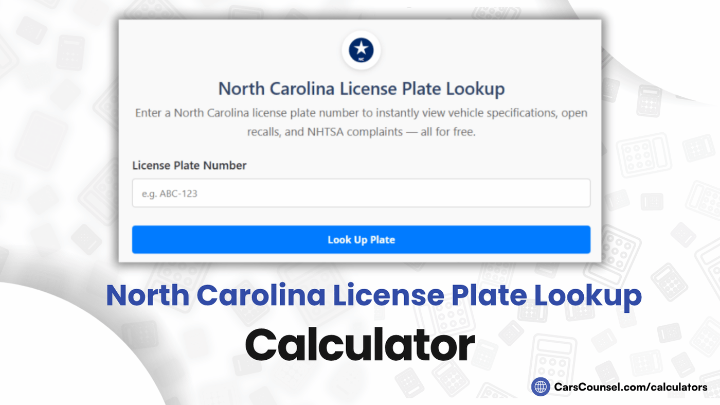 North Carolina License Plate Lookup