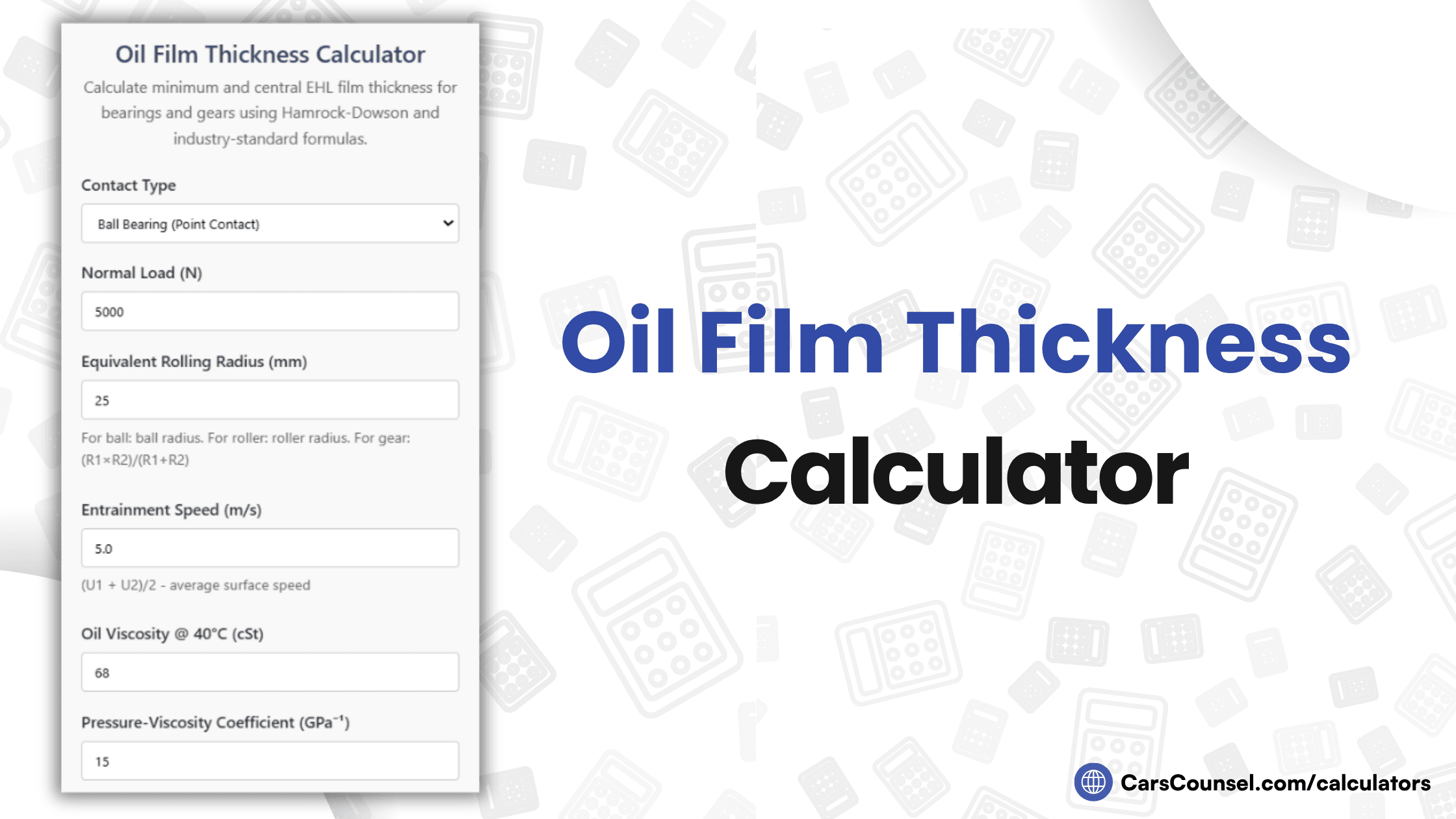 Oil Film Thickness Calculator