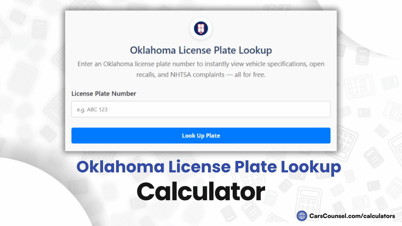 Oklahoma License Plate Lookup