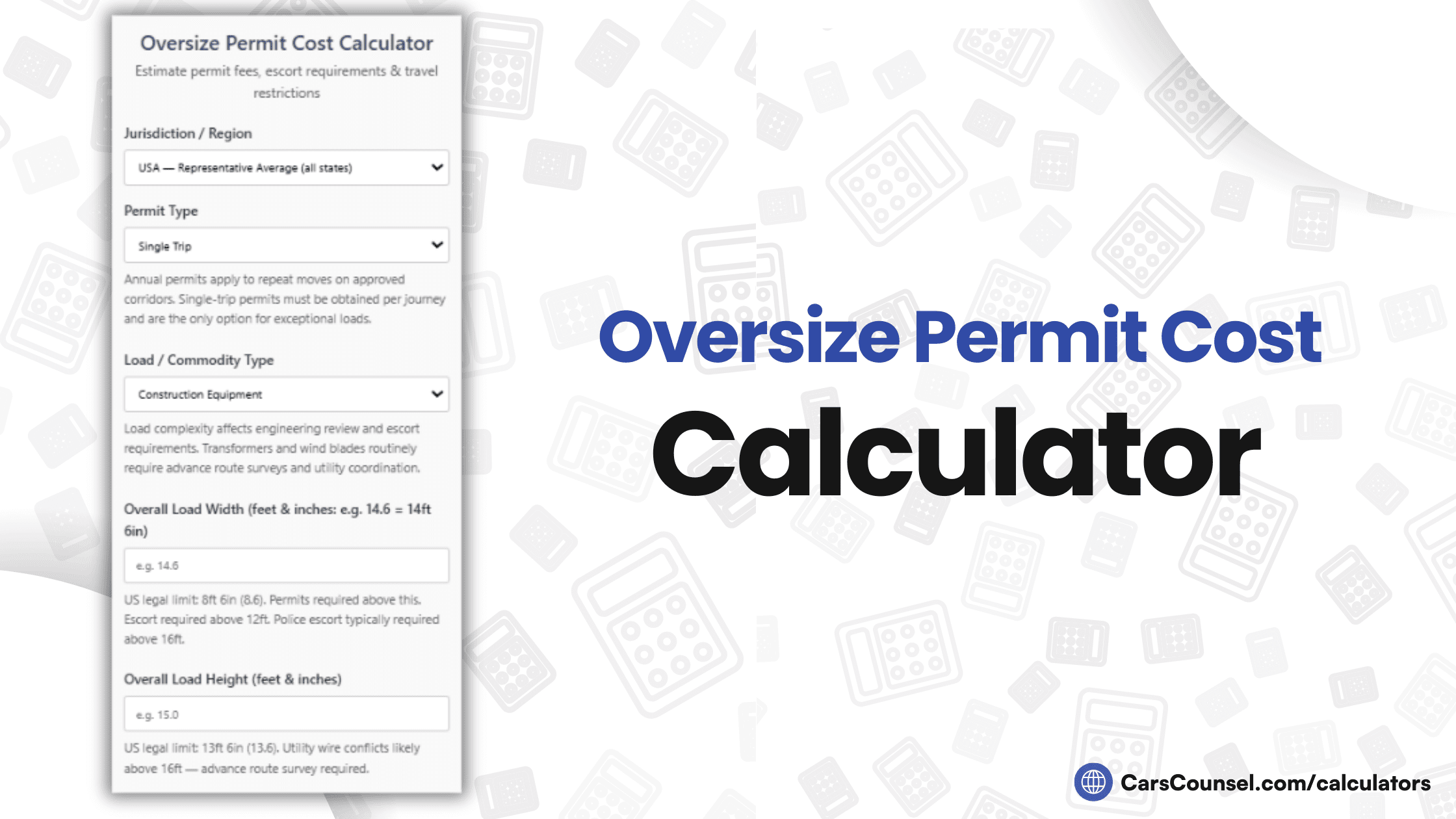 Oversize Permit Cost Calculator