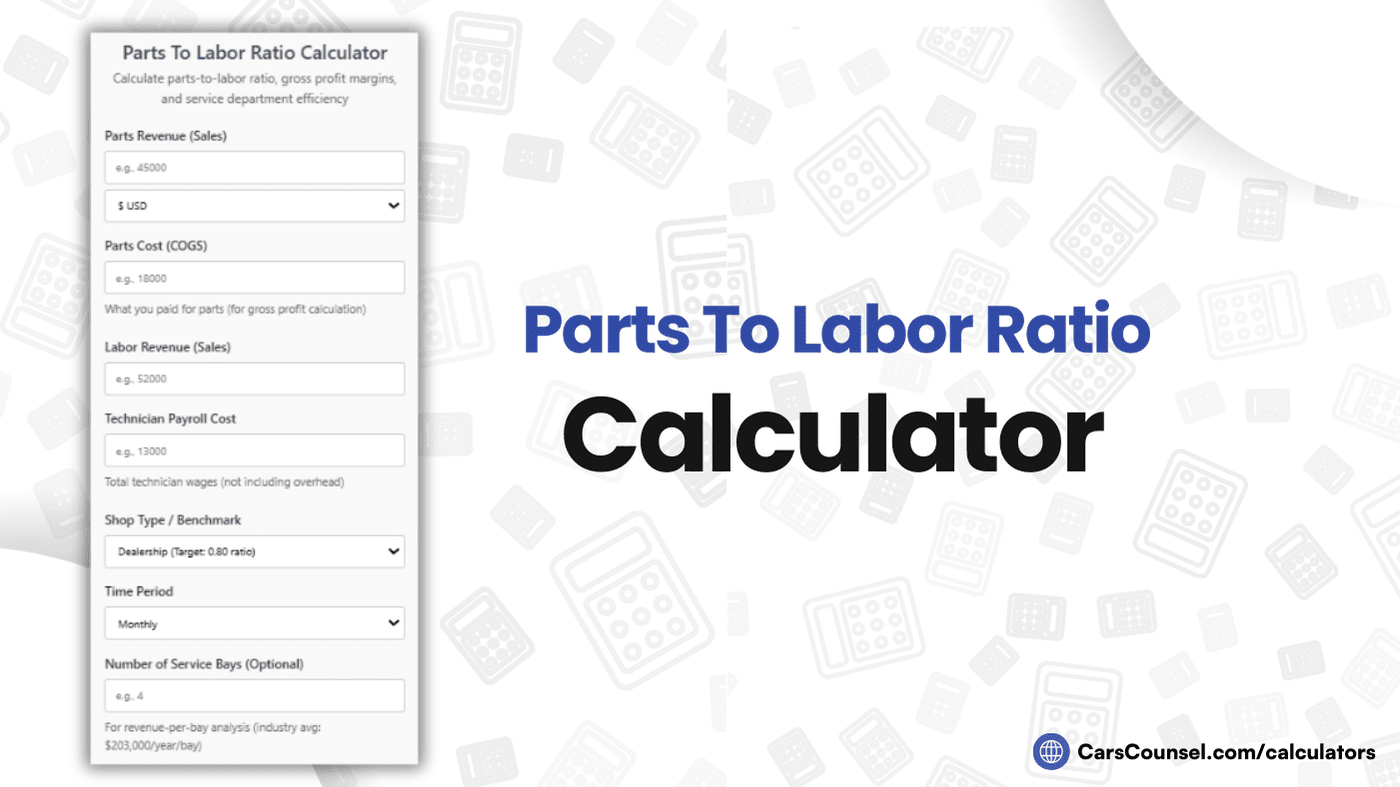 Parts To Labor Ratio Calculator