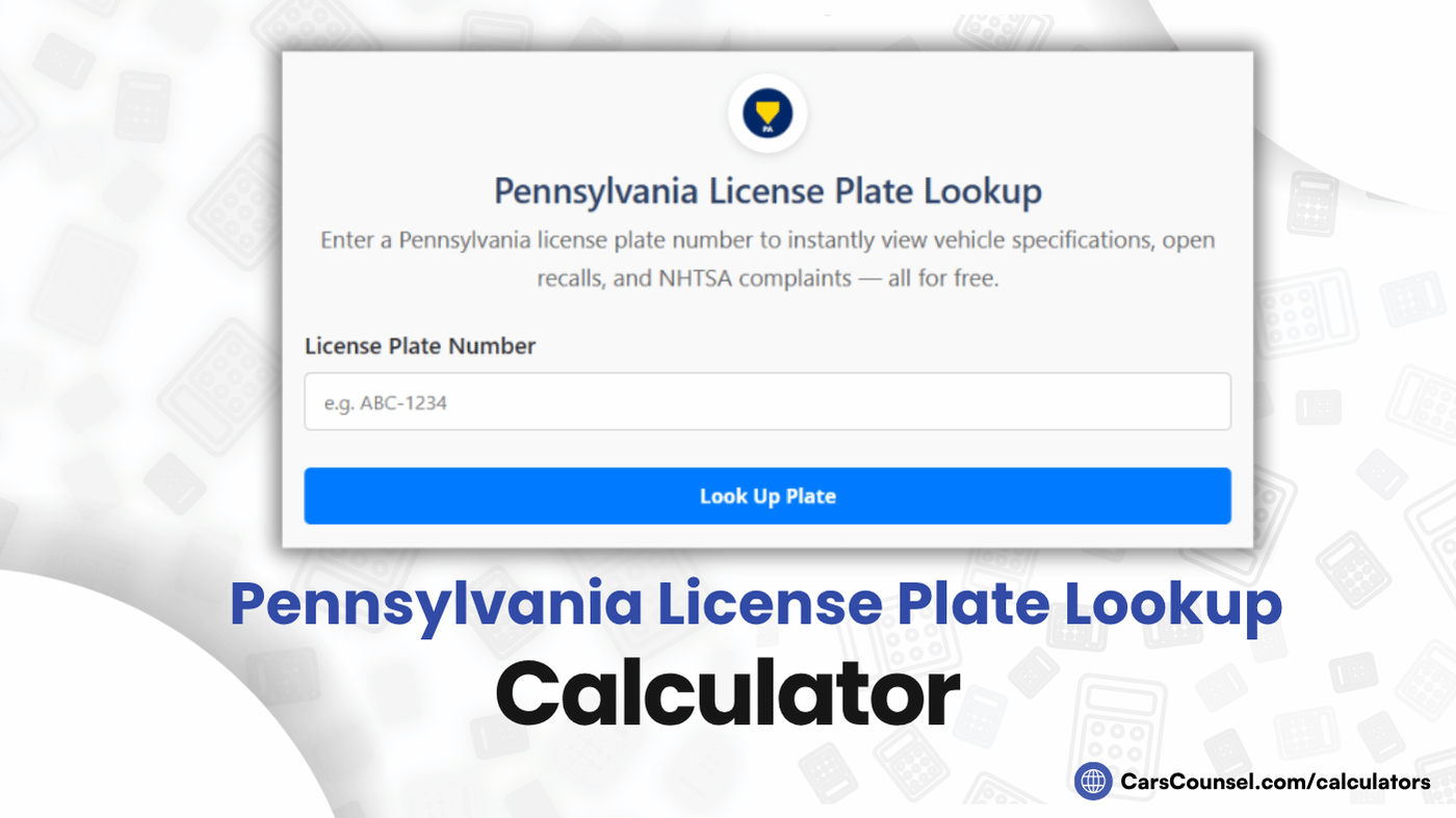 Pennsylvania License Plate Lookup