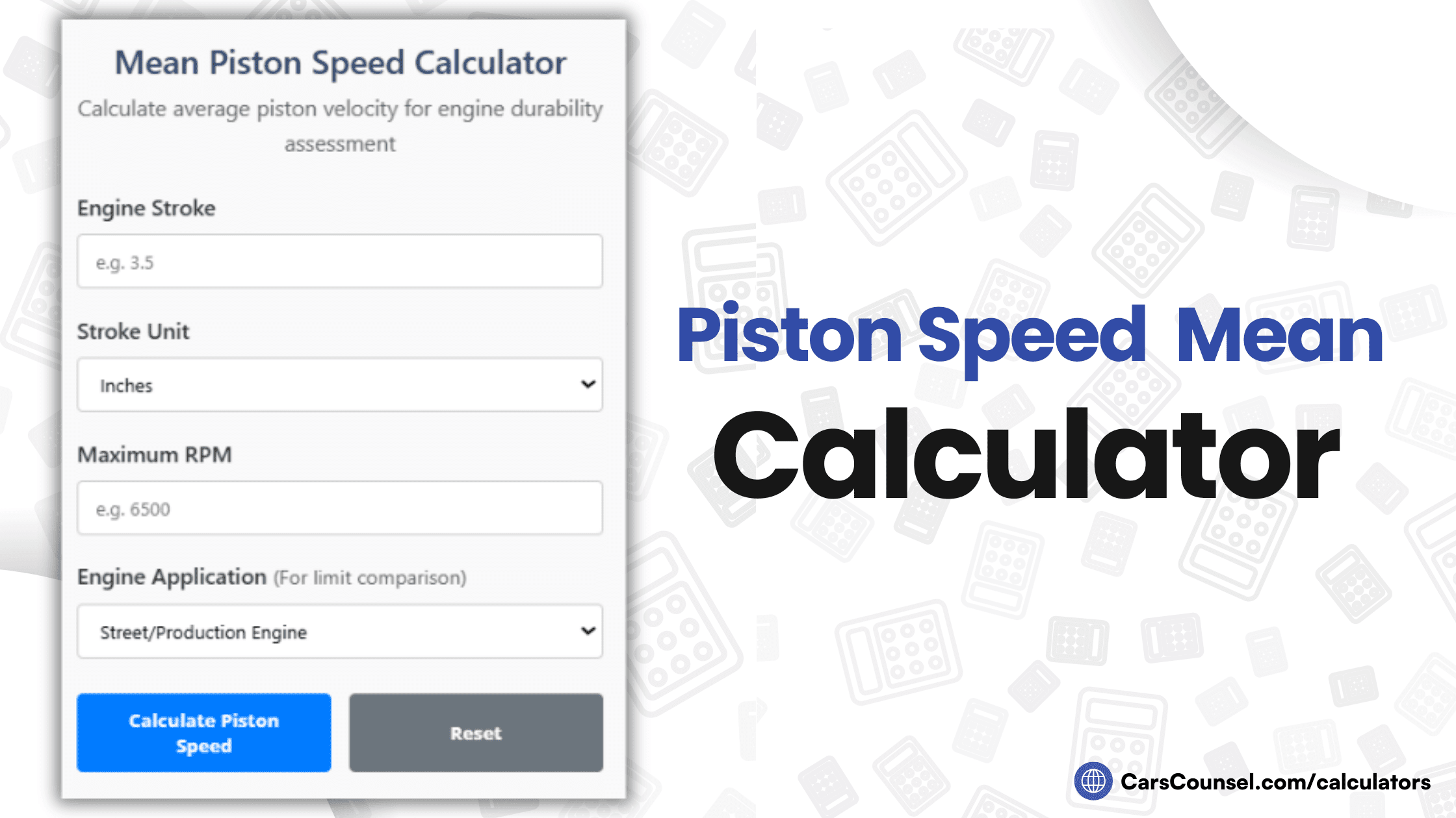 Piston Speed Mean Calculator