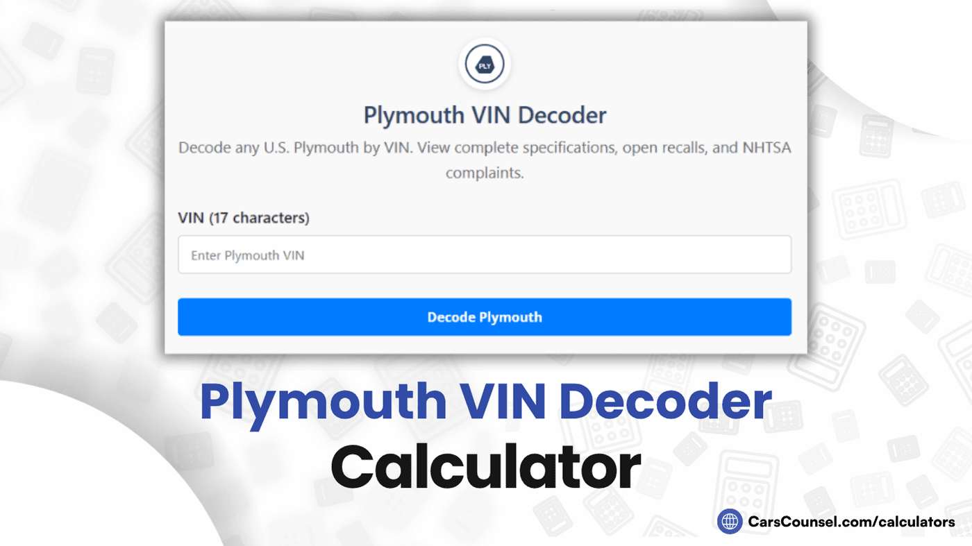Plymouth VIN Decoder