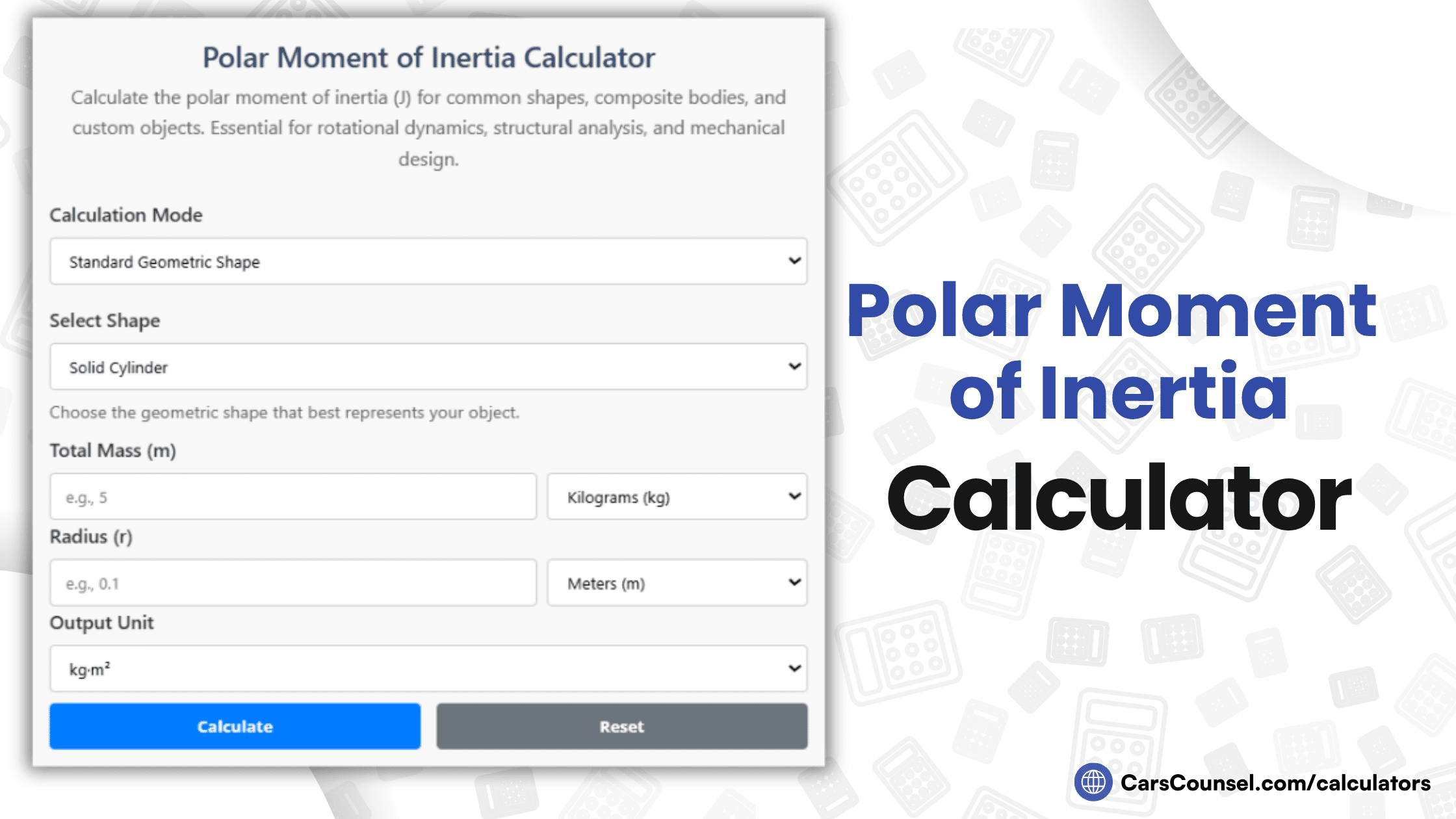 Polar Moment Of Inertia Calculator