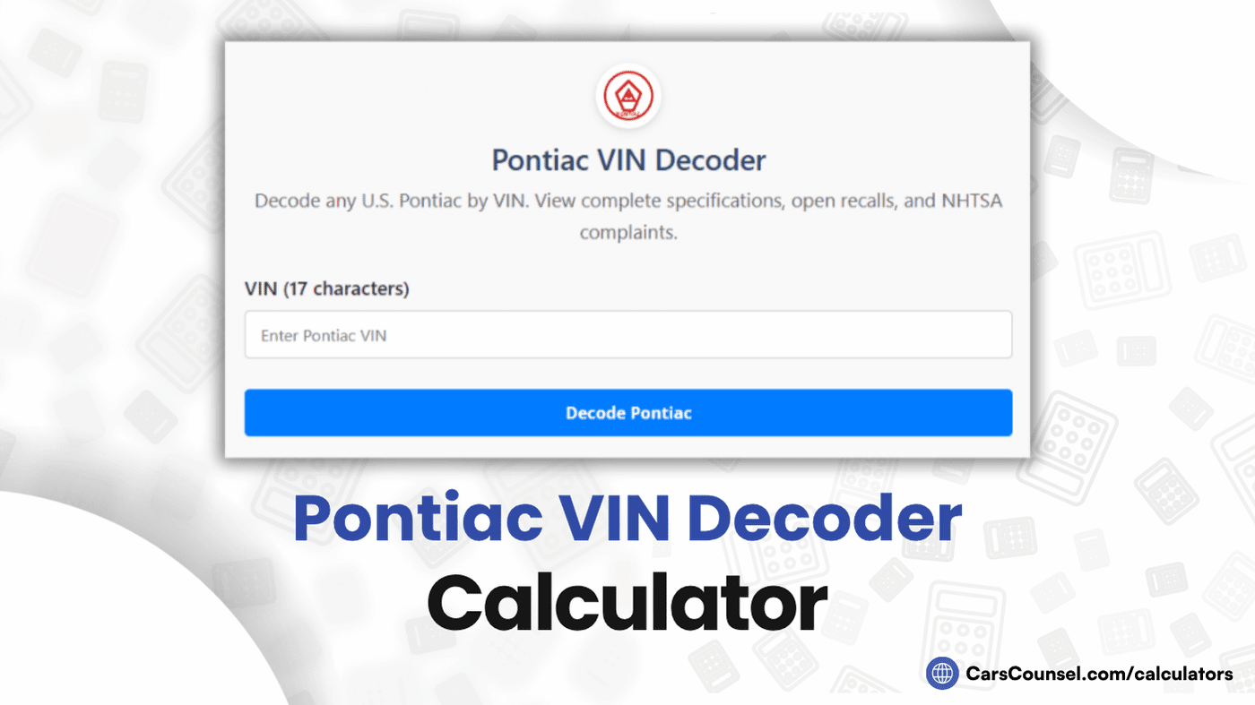 Pontiac VIN Decoder