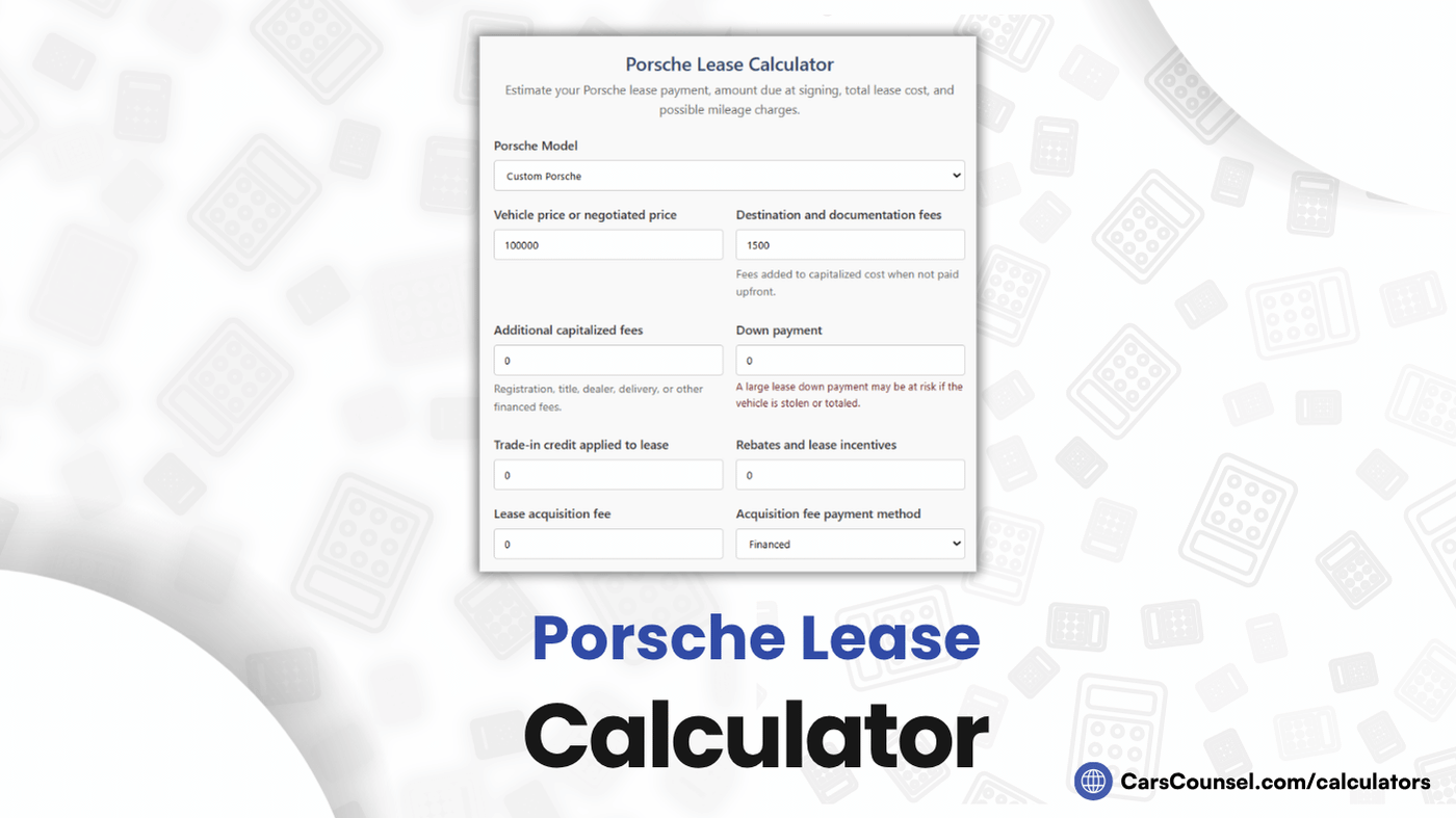 Porsche Lease Calculator