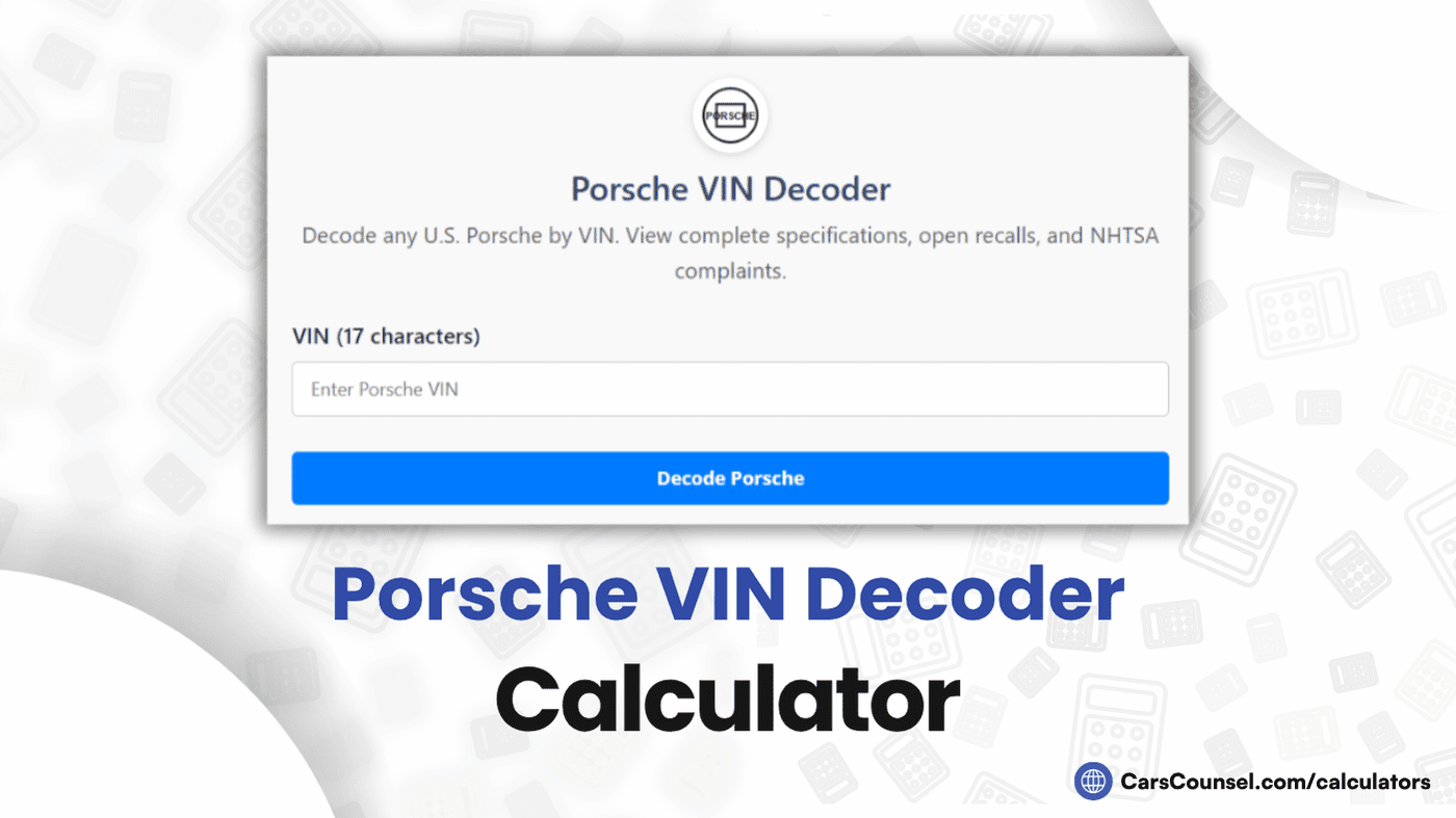 Porsche VIN Decoder Calculator