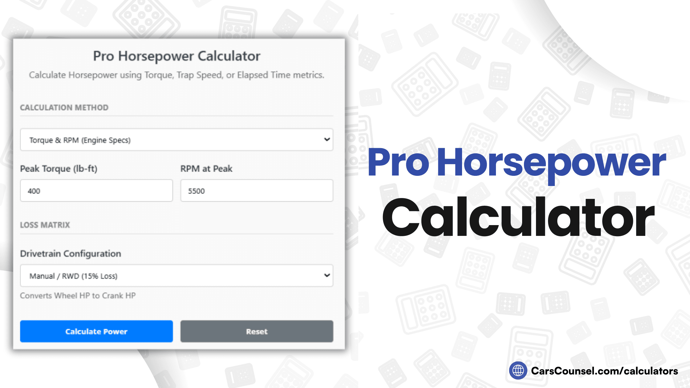 Pro Horsepower Calculator