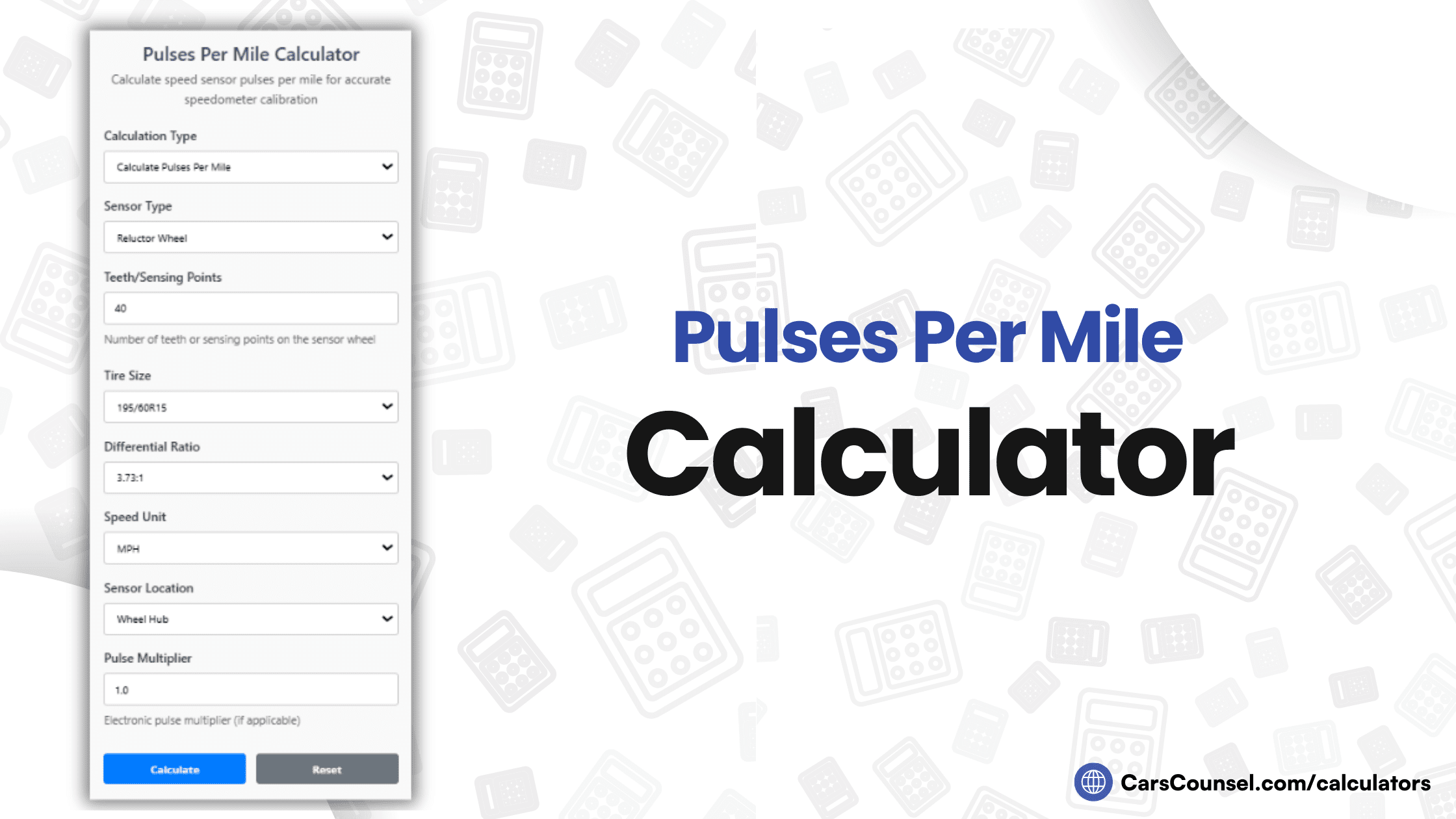 Pulses Per Mile Calculator