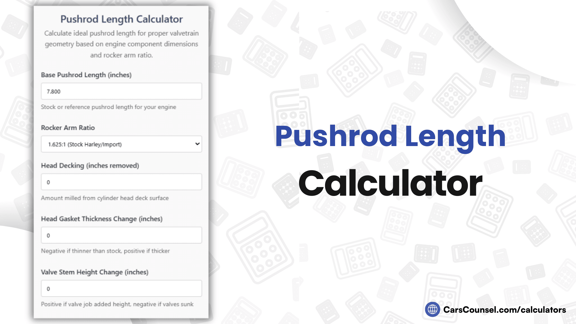 Pushrod Length Calculator
