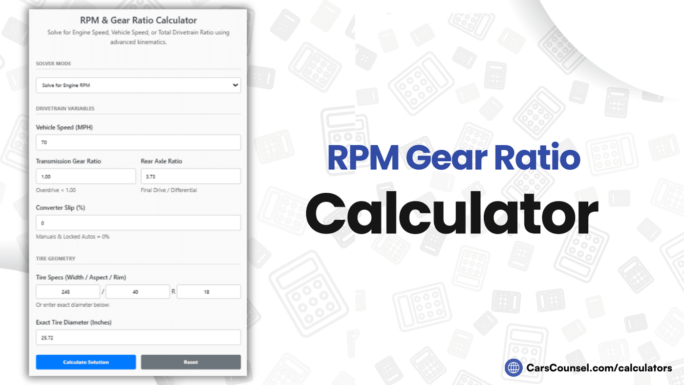 RPM Gear Ratio Calculator