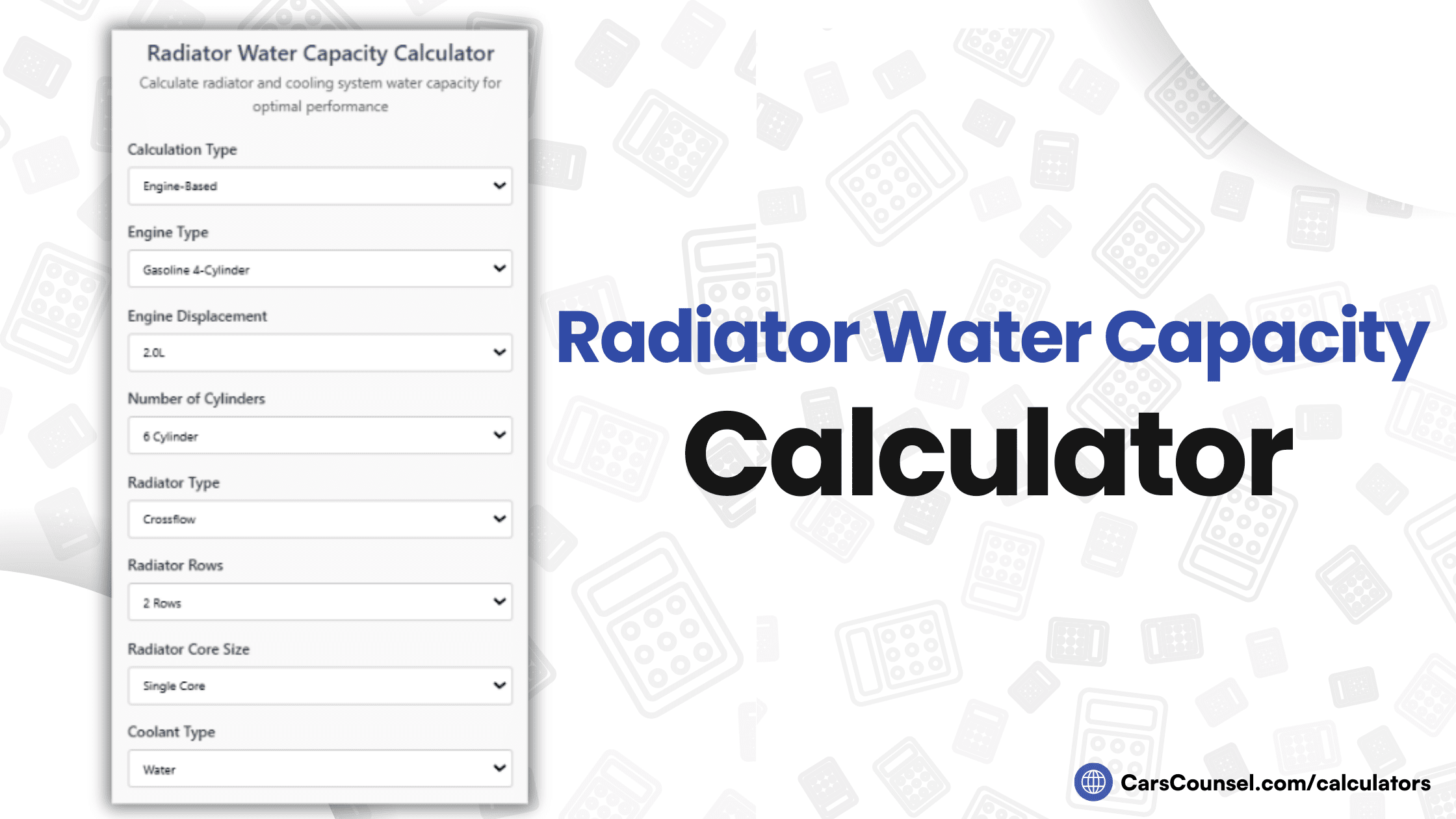 Radiator Water Capacity Calculator