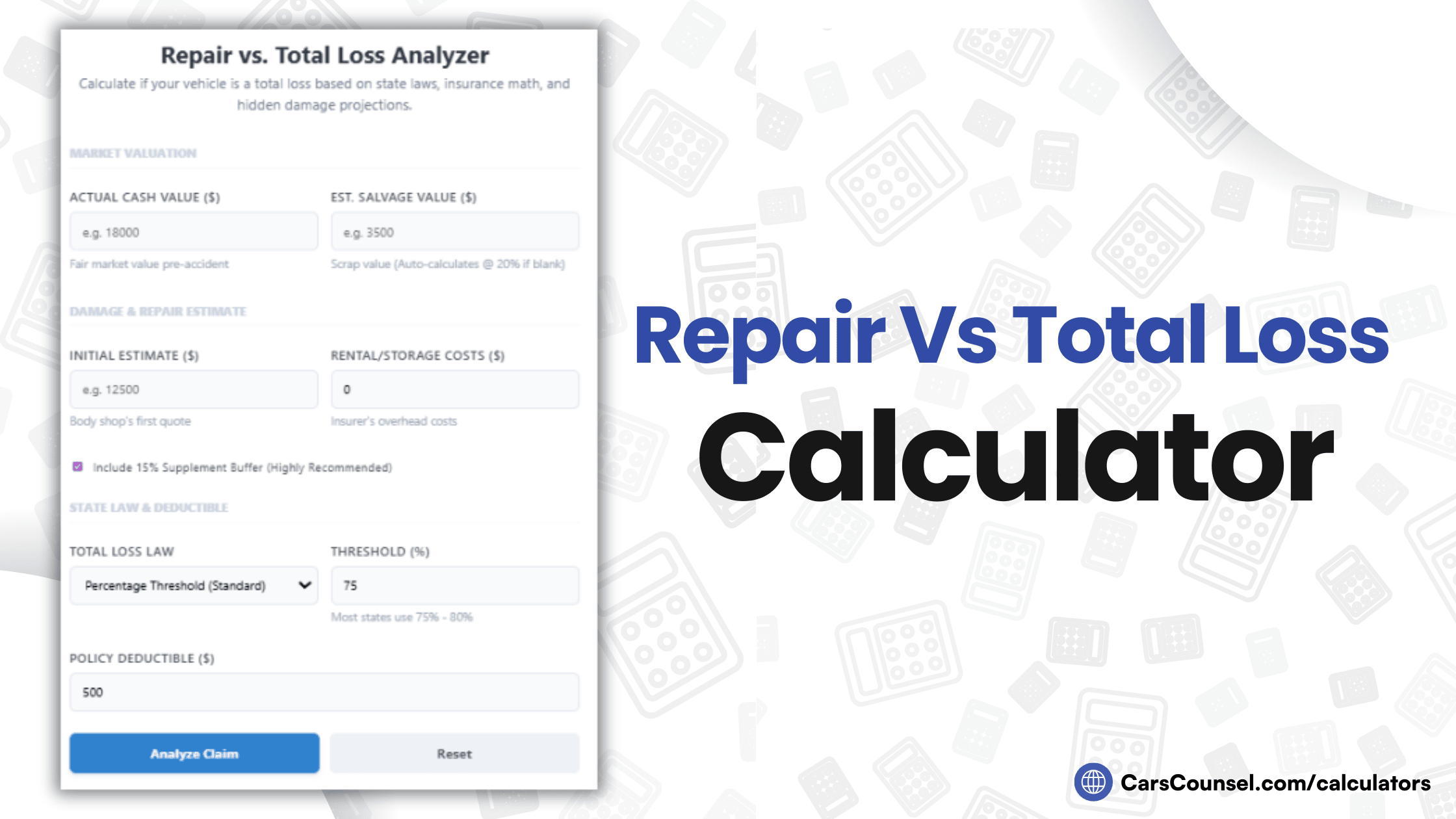 Repair Vs Total Loss Calculator