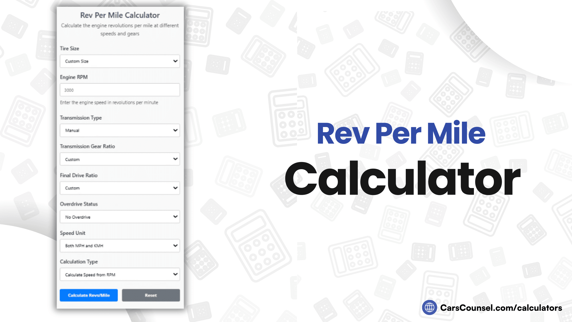 Rev Per Mile Calculator