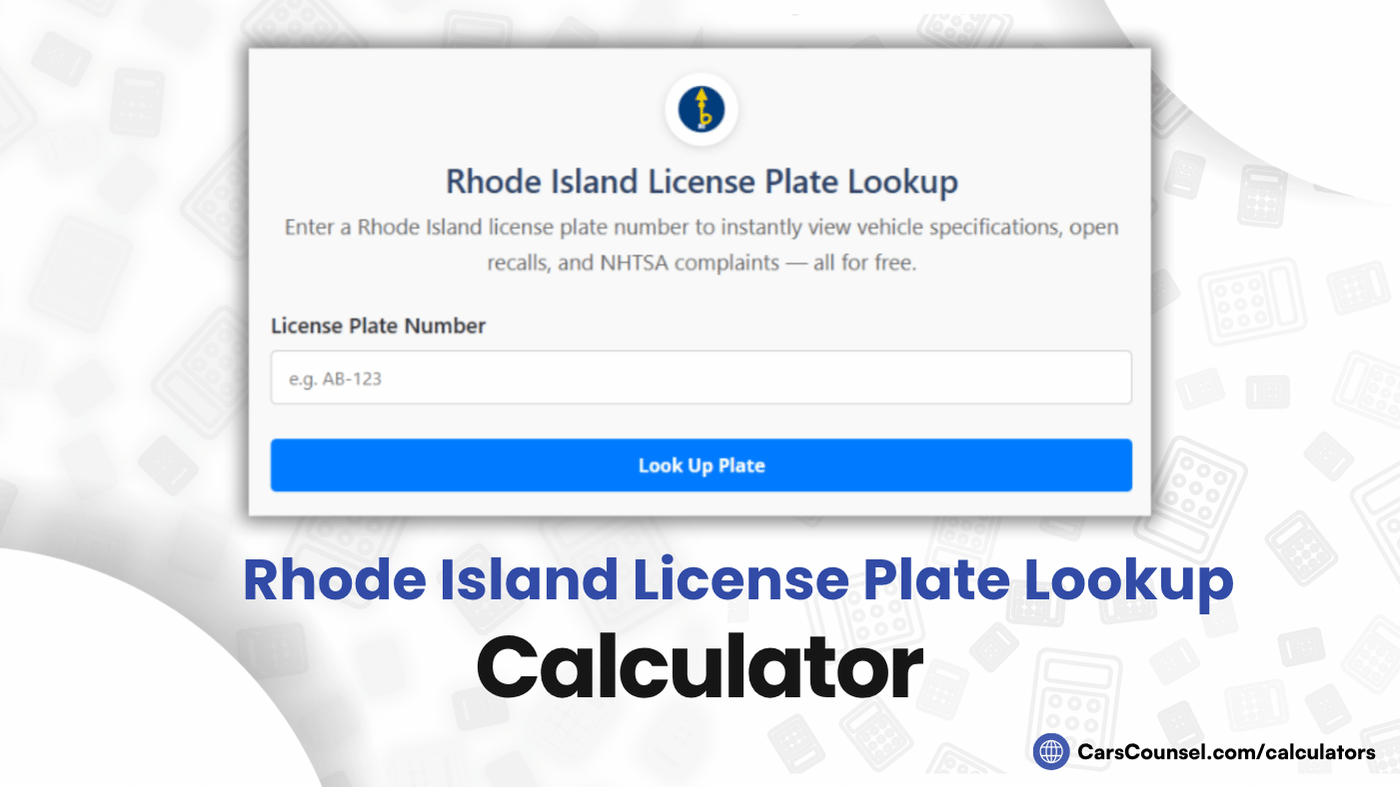 Rhode Island License Plate Lookup