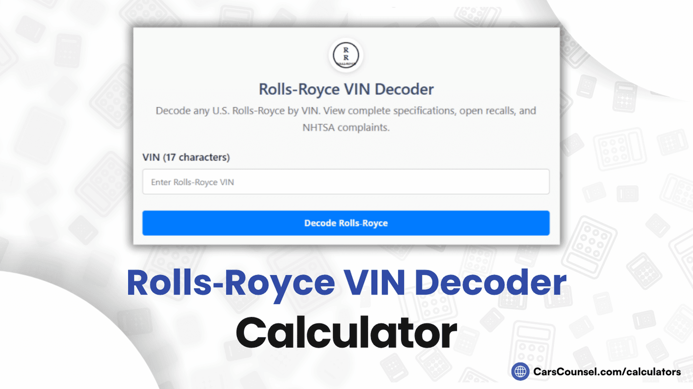Rolls‑Royce VIN Decoder