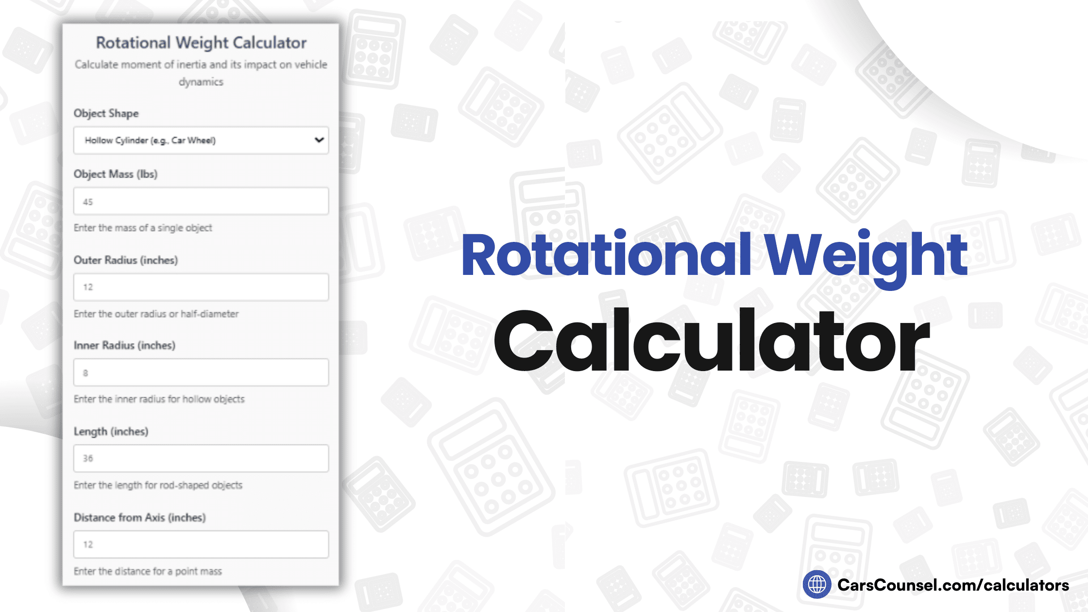 Rotational Weight Calculator