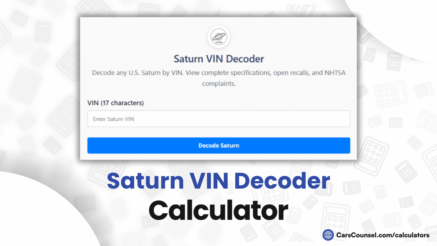 Saturn VIN Decoder
