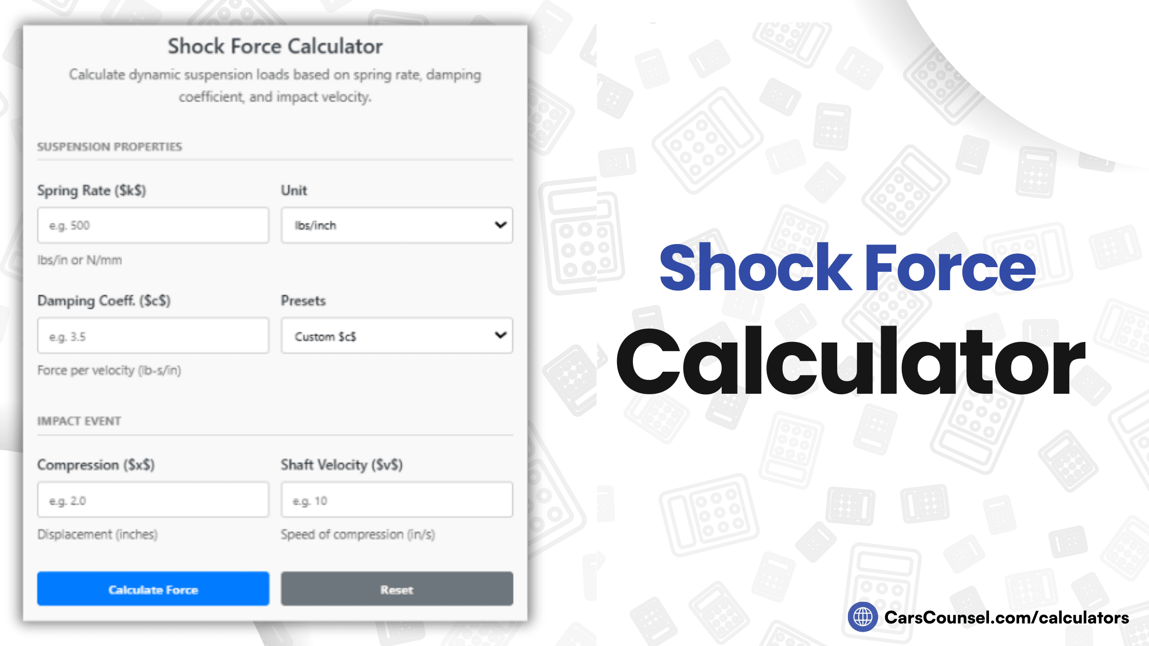 Shock Force Calculator