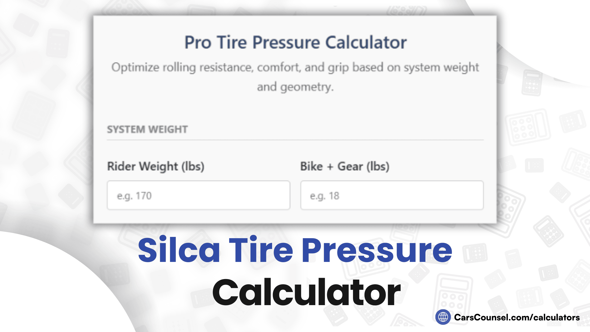 Silca Tire Pressure Calculator